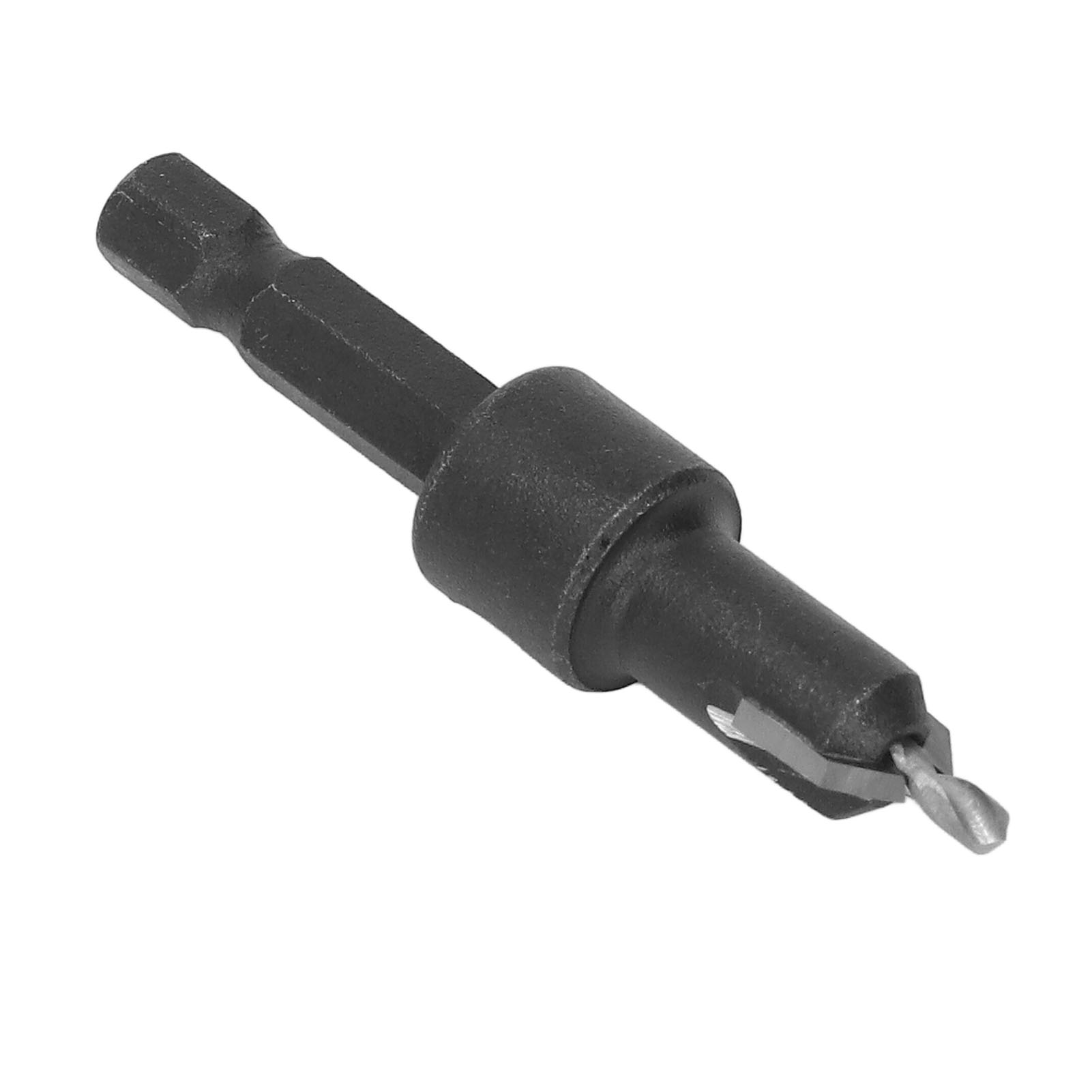 Spitzkopf-senkbohrer, Breite Nut, Hartmetall, Verstellbarer Sechskantschaft, Schwarz