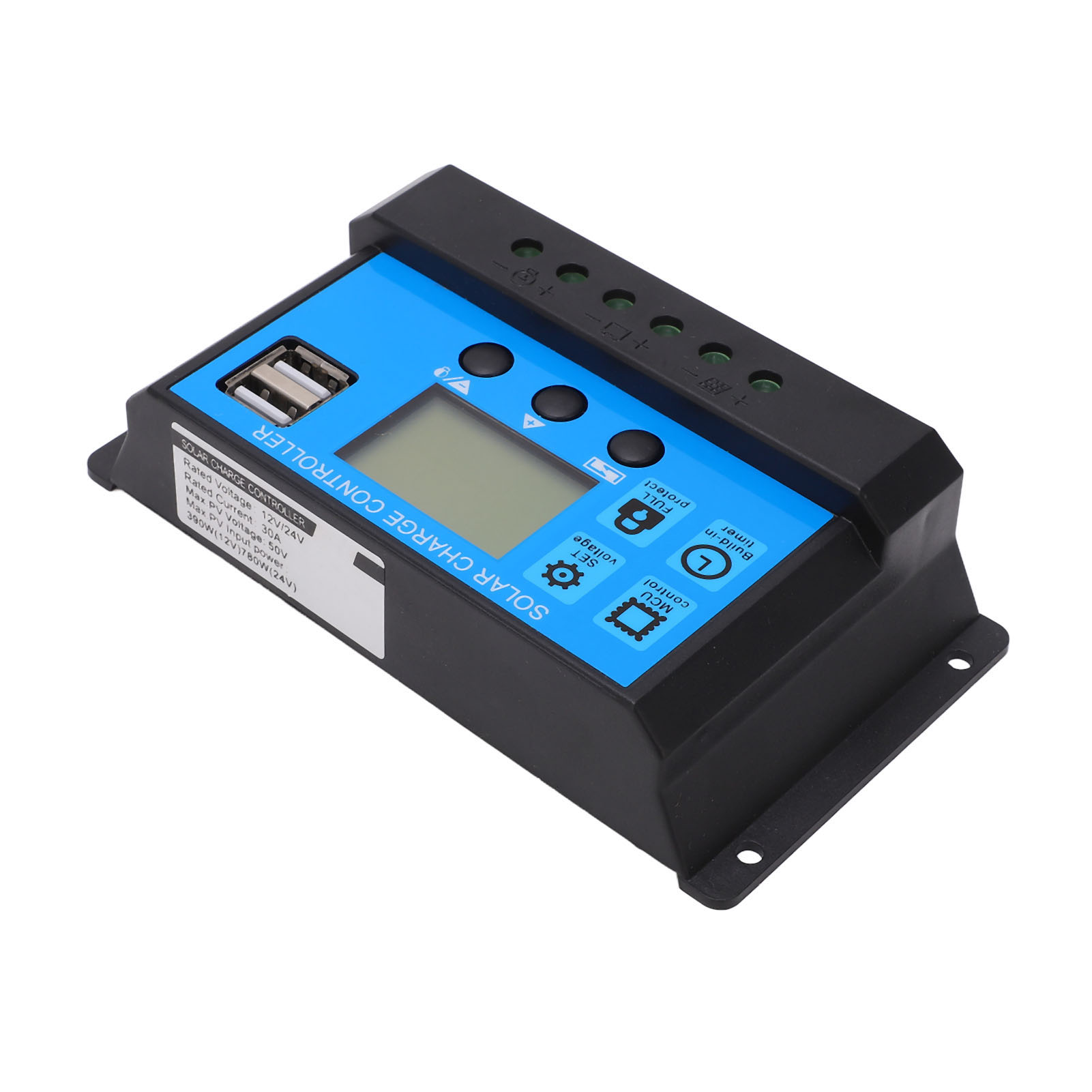 Intelligenter Pwm-lade-/entladeregler Für Solarmodule Mit Lcd-bildschirm, Kompatibel Mit 12v/24v 30a Led-straßenbeleuchtung