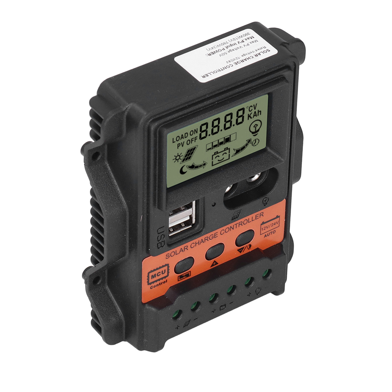 Solarladeregler Mit Lcd-display, 2 Usb-ausgängen, Pwm-laderegler Für 12v/24v-solarmodule, 20a, 260w/520w