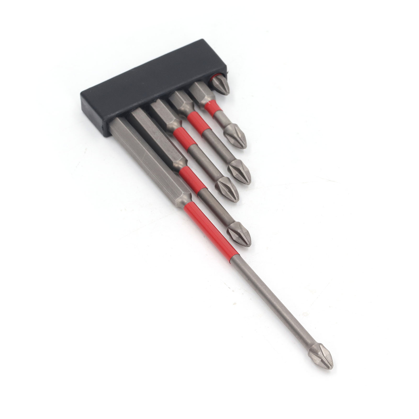 Set Mit 6 Leistungsstarken Und Magnetischen Phillips-schraubendreherbits Aus Legiertem Stahl.