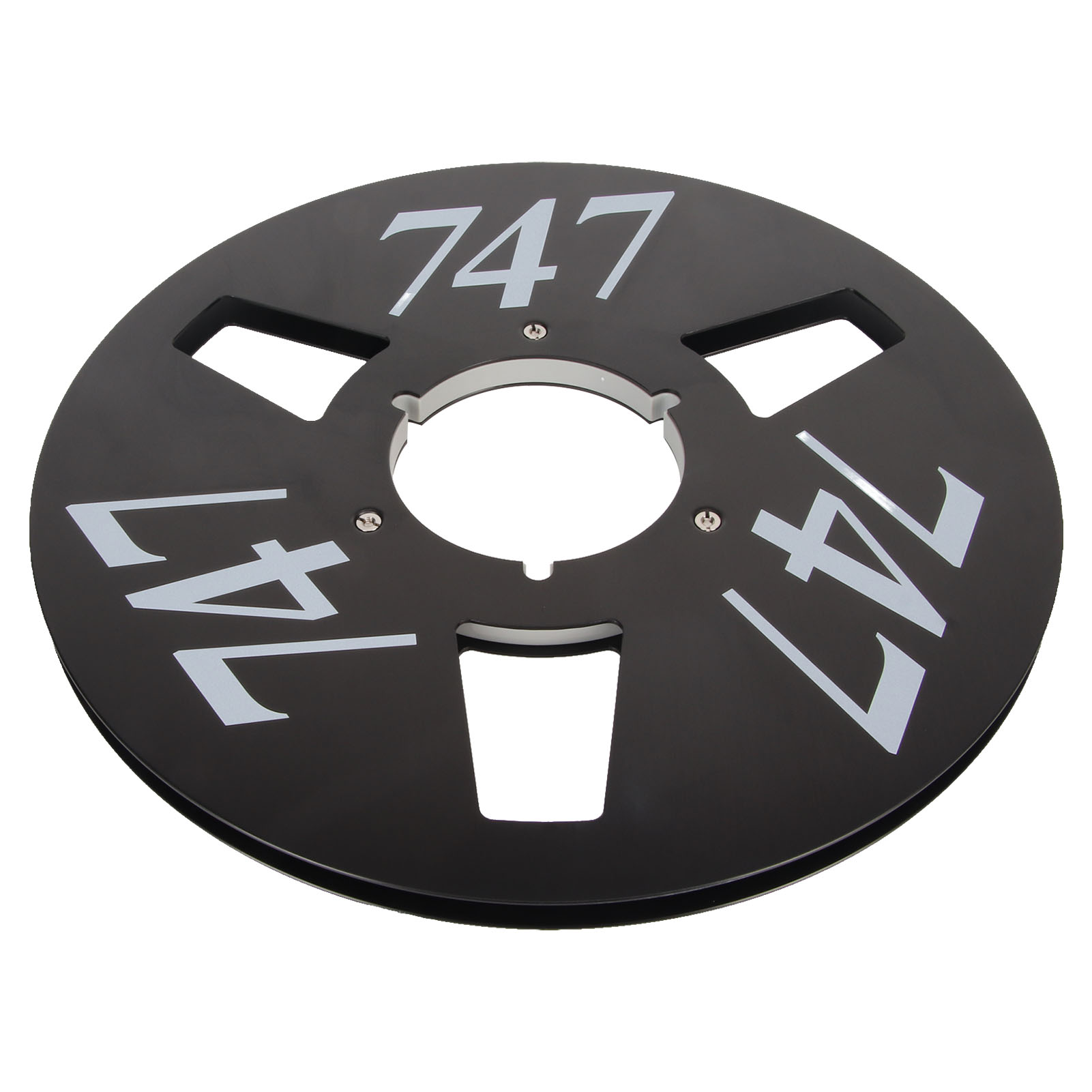 Leere 1/4" (10 Zoll) 3-loch-magnetbandspule, Aluminiumlegierung, Universell, Für Tonbandspulen-öffnungsmaschinen, Schwarz.