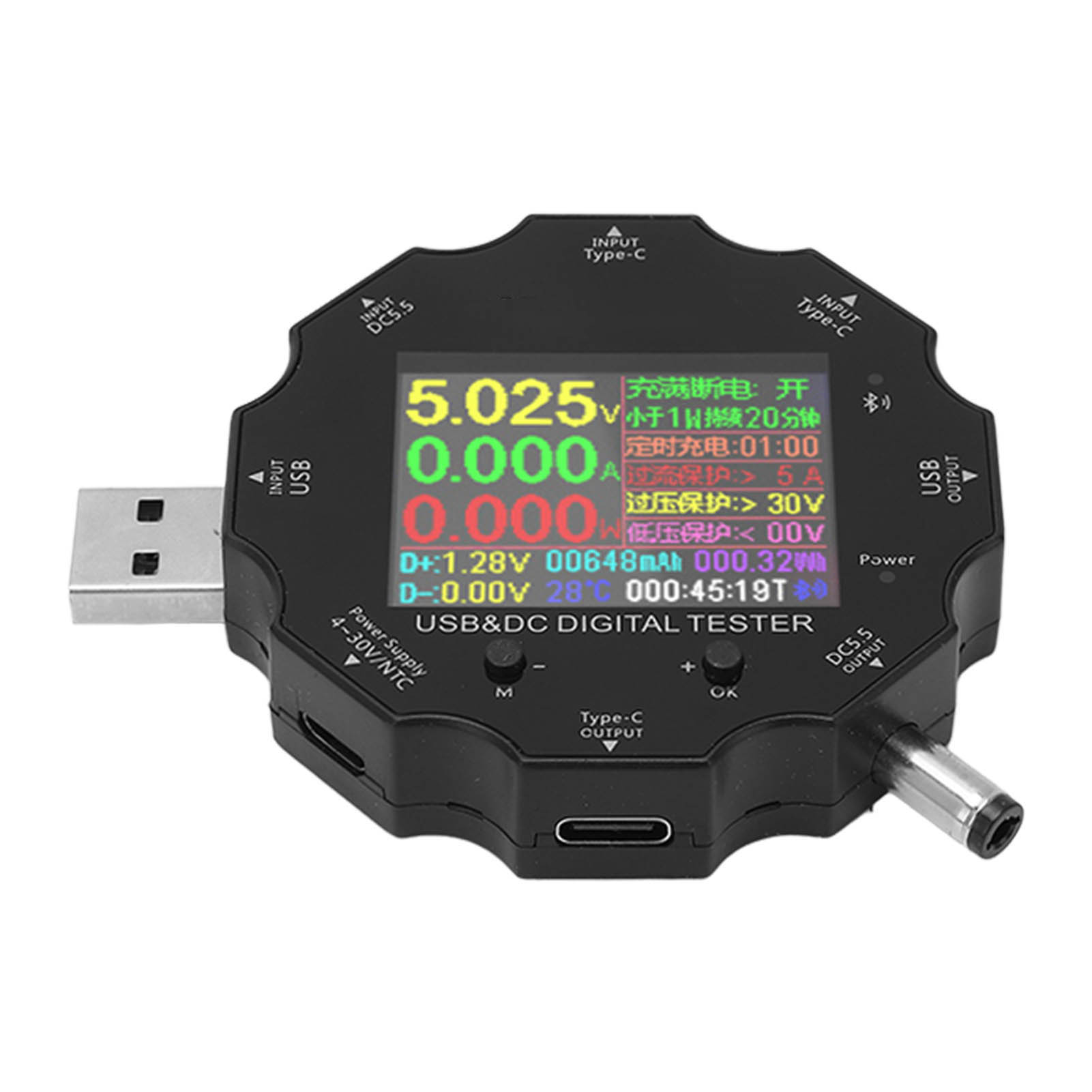Usb-digitalvoltmeter Mit Drahtloser Bluetooth-fernbedienung Und Dc-lastdetektor 3,6–32 V