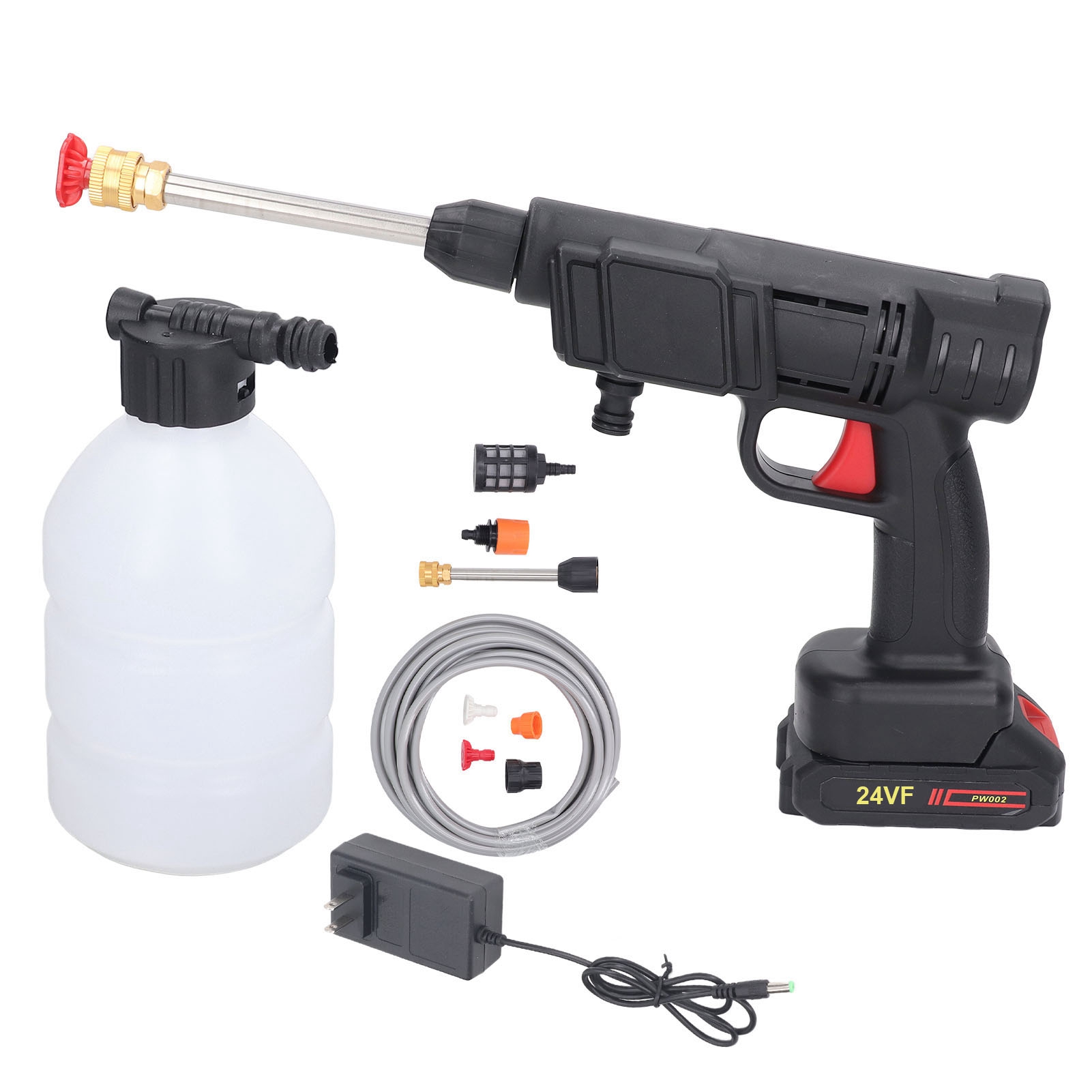 Tragbare, Kabellose Hochdruckpistole (450 Psi), Betrieben Mit Zwei 1,3-ah-akkus, Zur Reinigung Von Autos, Zäunen Und Böden. Us-stecker (100–240 V).