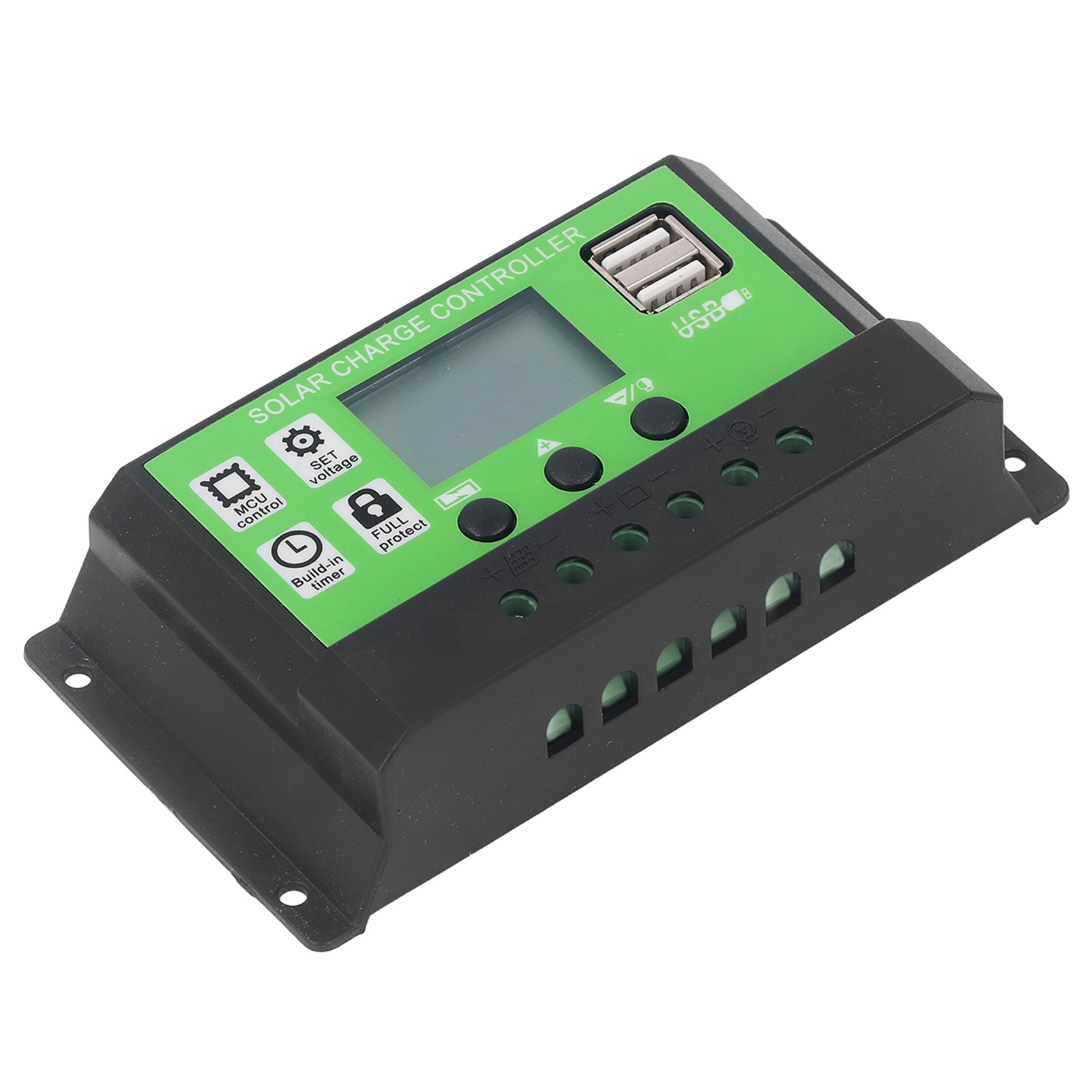 Intelligenter Solarladeregler Mit Einstellbaren Parametern, Mit Lcd-bildschirm, Kompatibel Mit 12v/24v Und 10a.