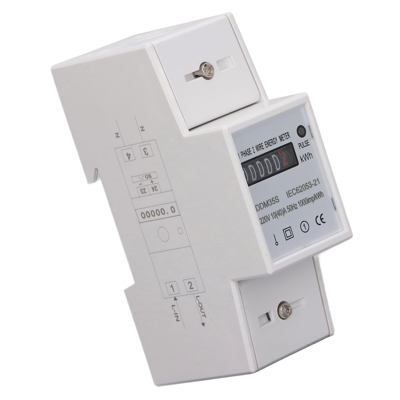 Einphasiger Digitaler Din-schienen-energiezählerprüfer, 10-40 A Dc 220 V Stromverbrauchsmonitor