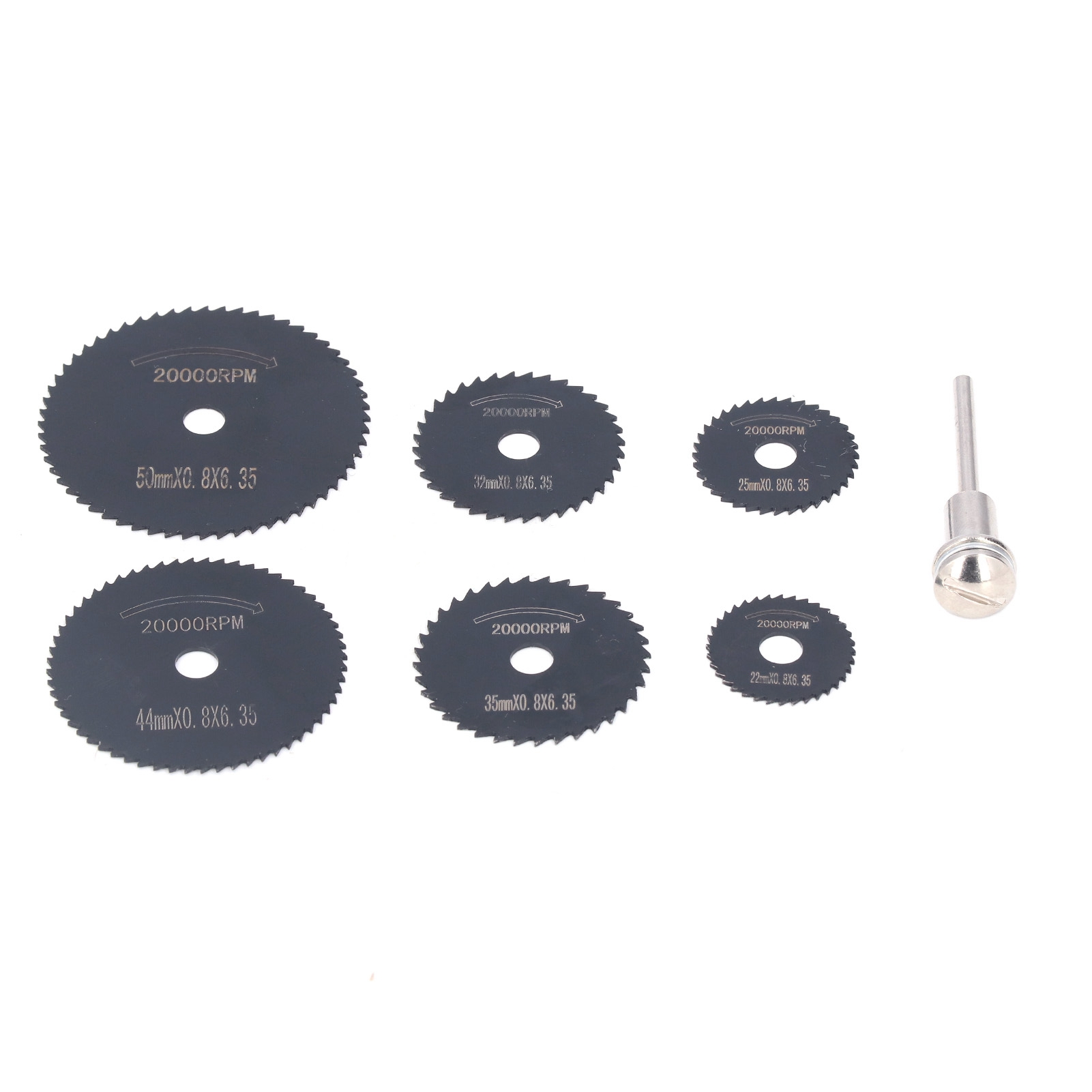 Satz Mit 6 Hss-kreissägeblättern (hochgeschwindigkeitsstahl) Für Bohrmaschinen, Mit 1/8"-schaft