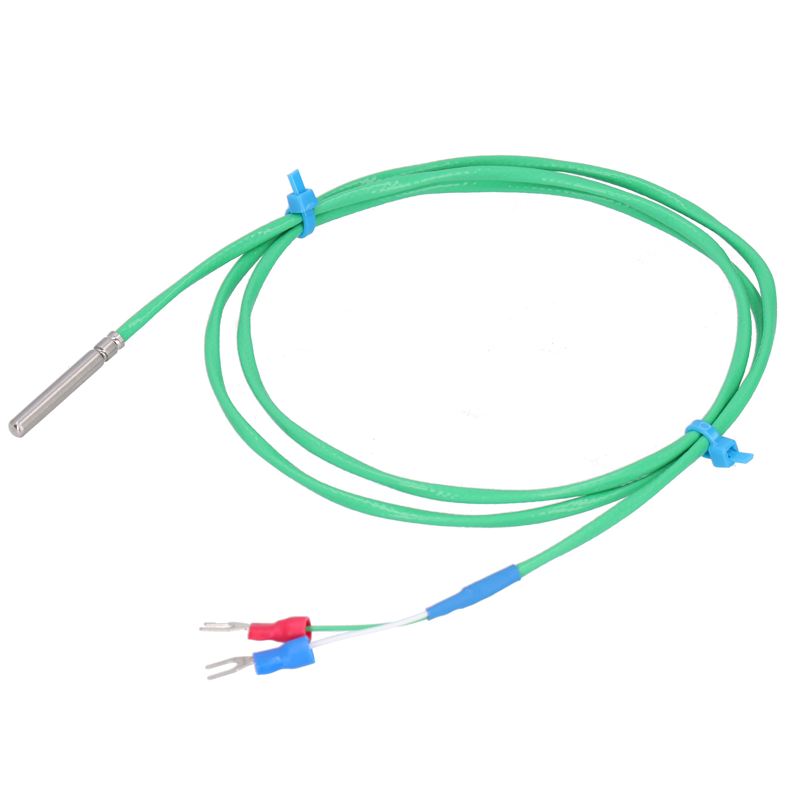 Thermoelement-sonde Typ K, Ultra-flexibles Silikon-temperaturmesskabel 0200℃ Grün 4x30mm (5 Meter)