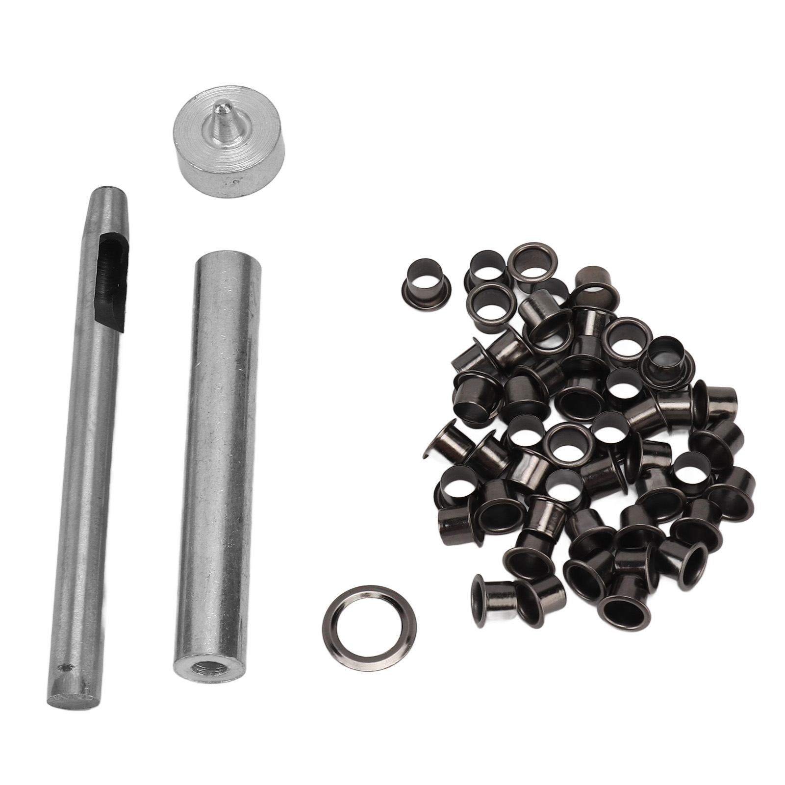 50 Ledernieten, Runde Ösen Mit Innenloch, Mit 3 Bastelwerkzeugen, 6 Mm / 0,24 Zoll