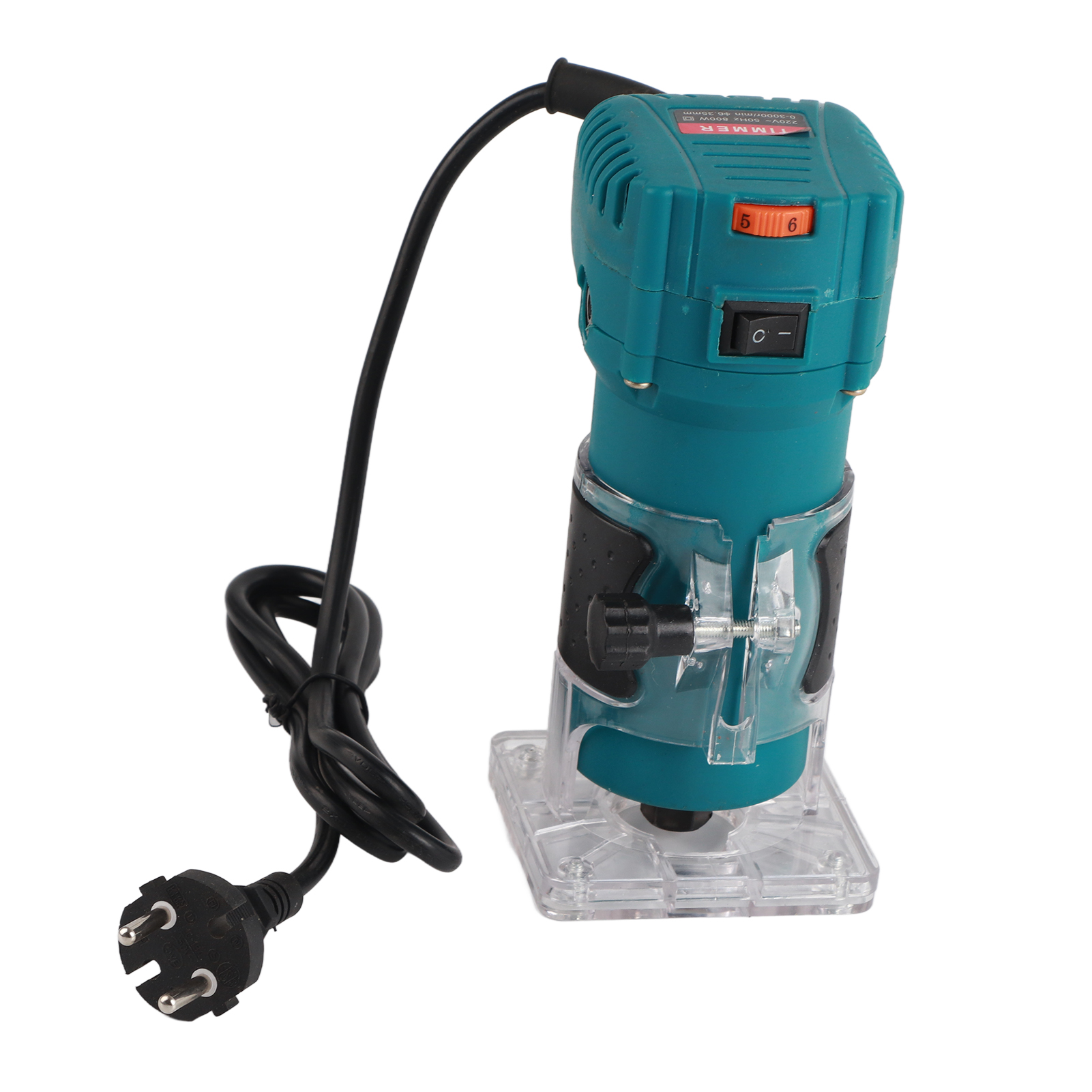 Elektrische Oberfräse, 6 Geschwindigkeiten, Nutenfräsen, Schneiden, Entgraten, Blaue Maschine, 800 W