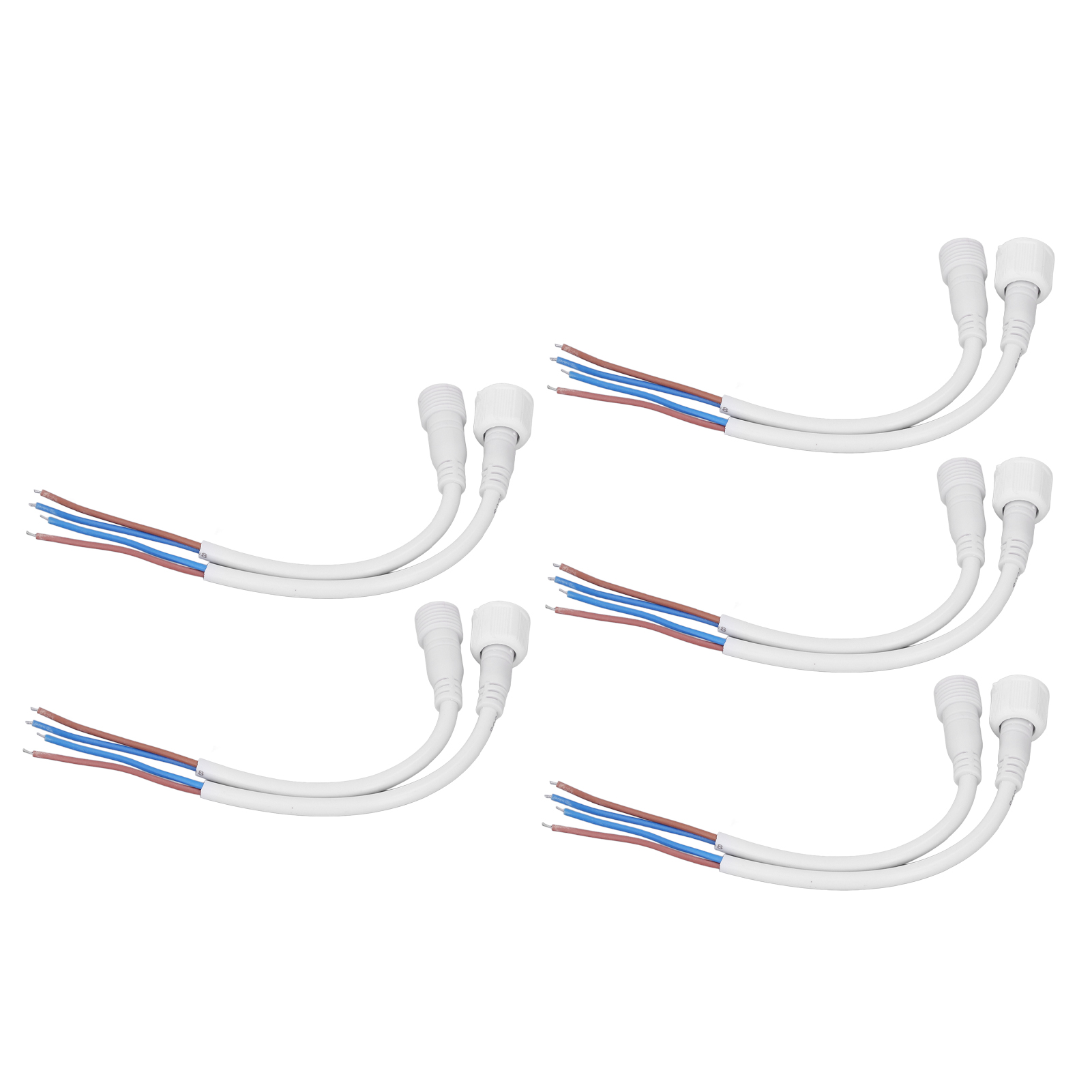 Set Mit 5 Wasserdichten 2-poligen Elektrischen Steckverbindern (stecker Und Buchse) Mit Schnellanschlusskabel