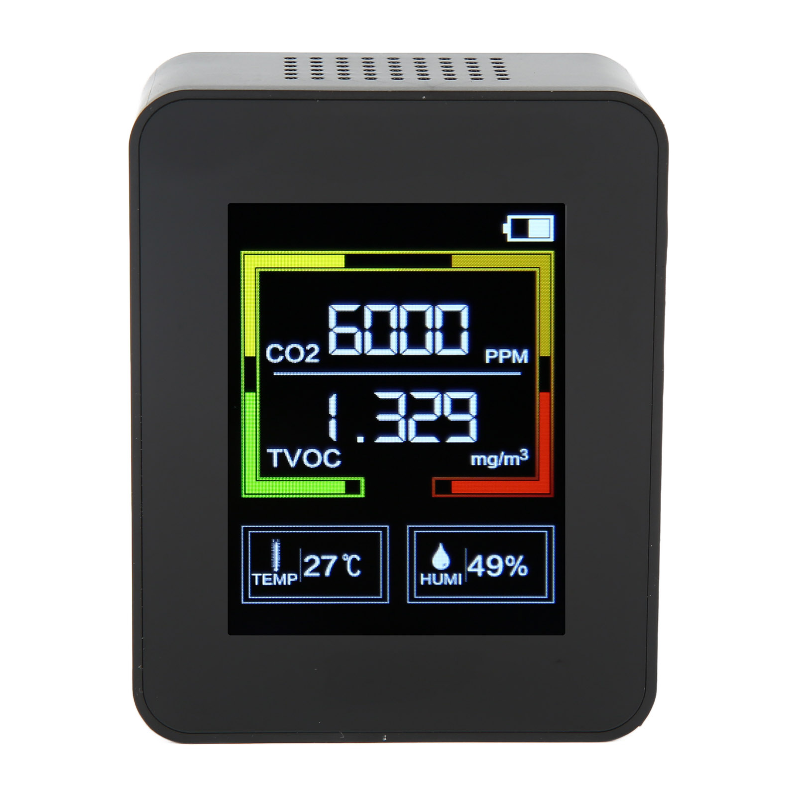 Znaz2co2 Kohlendioxid-detektor, Tovc 4-in-1 Smart-luftqualitätsmonitor, Tragbares Thermometer Und Hygrometer (schwarz)