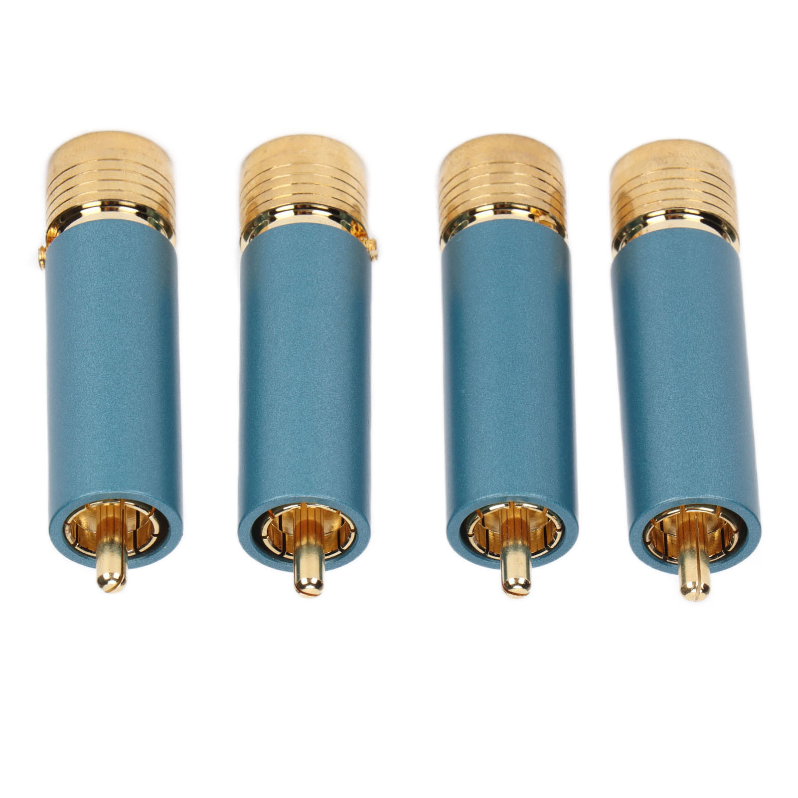 Preffair/r1722 Vergoldete, Selbstverriegelnde, Lötfreie Rca-audiostecker, Blau (rotes Und Weißes Logo)