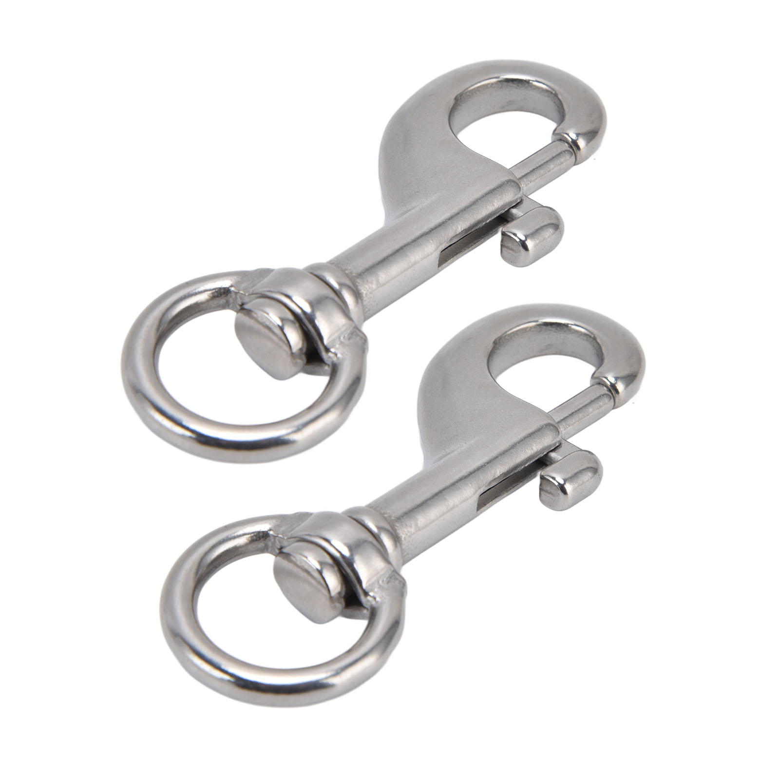 Set Mit 2 Drehbaren Ösen-karabinerhaken Aus Seewasserbeständigem Edelstahl 316, Einseitiger Tauchclip 87 Mm