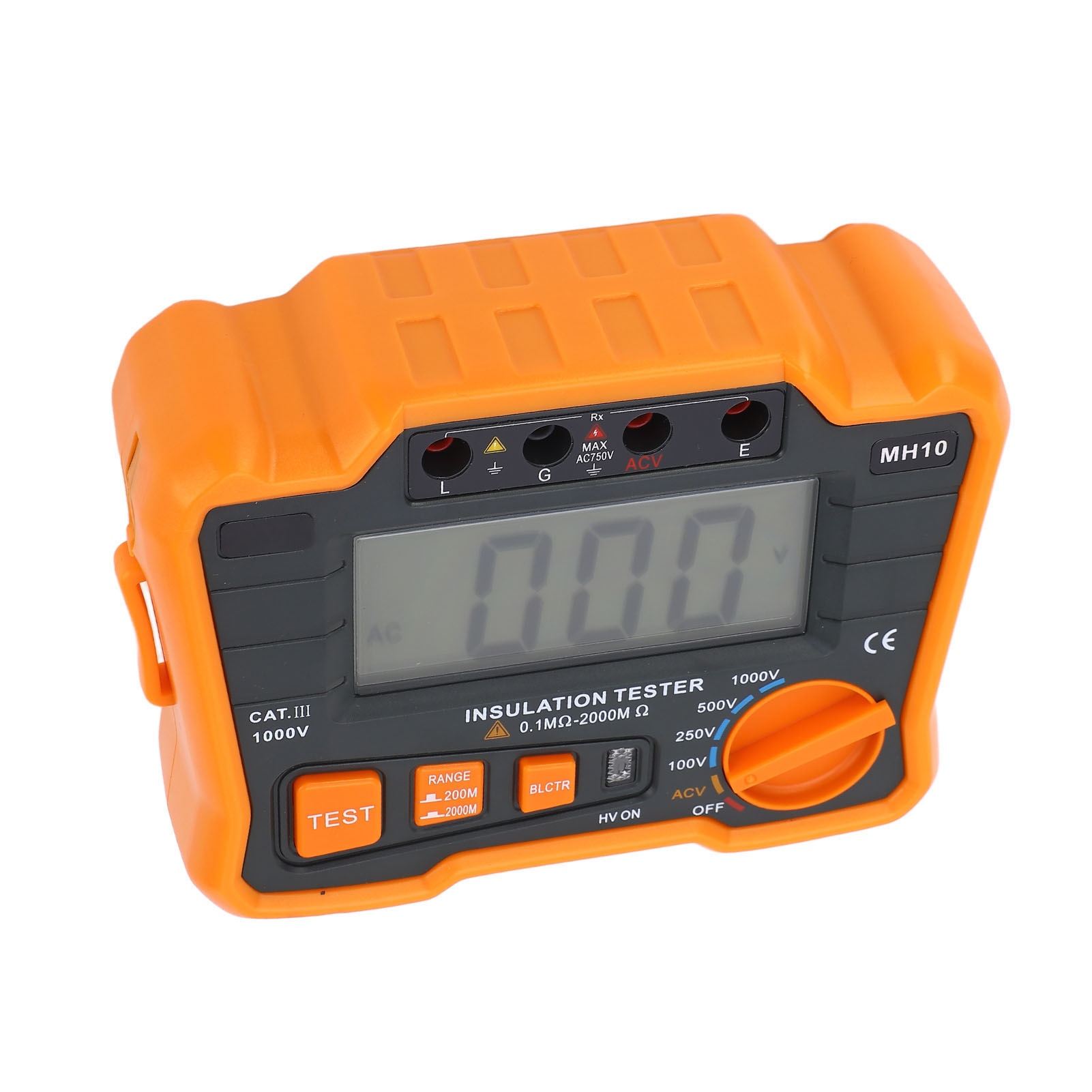 Digitales Megohmmeter, Isolationsprüfer, Ohmmeter, Lcd-bildschirm, 1999 Messpunkte