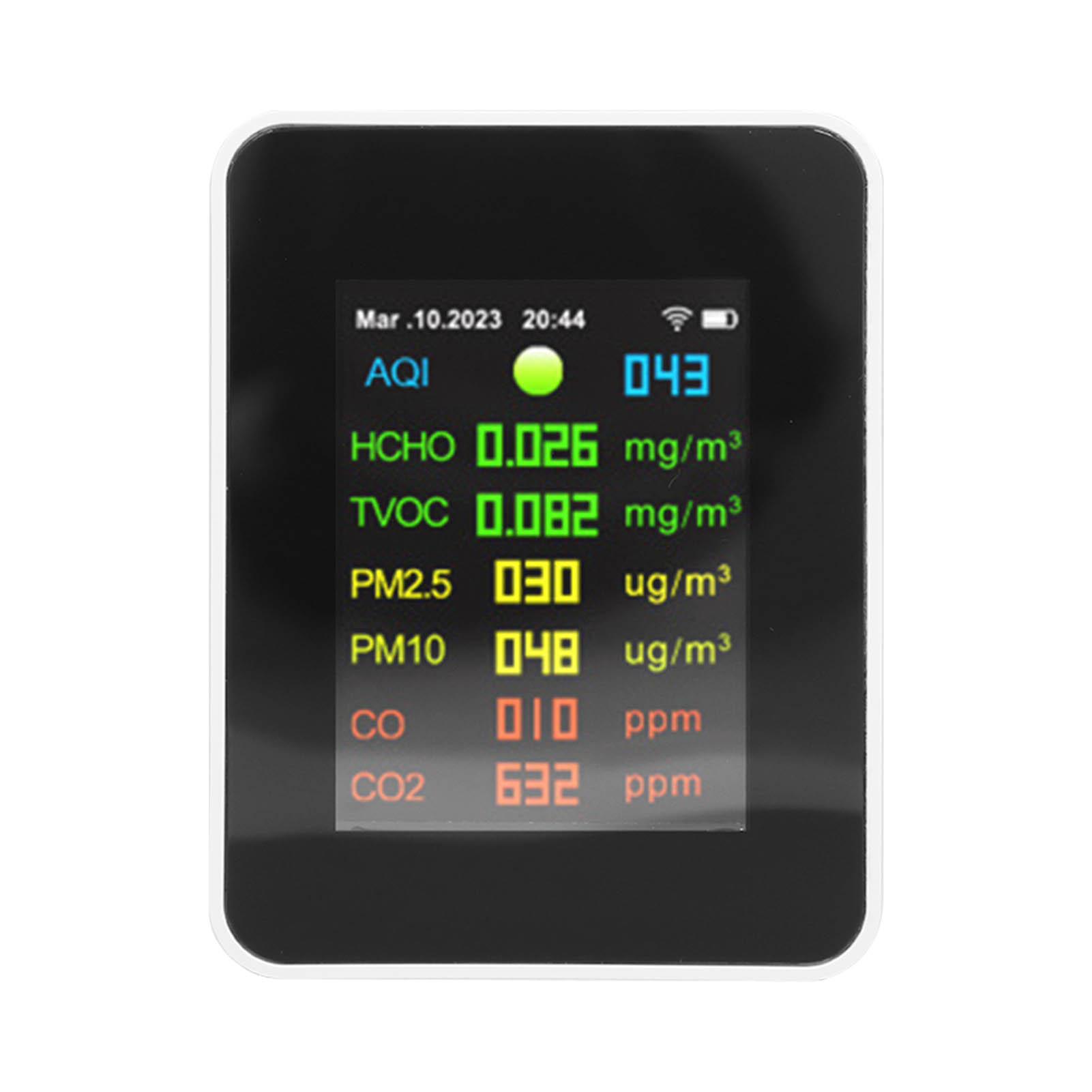 9-in-1-luftqualitätsmonitor Mit Wlan-luftdetektor, Farb-lcd-bildschirm Und Multifunktionalem Messgerät Für Den Innenbereich.