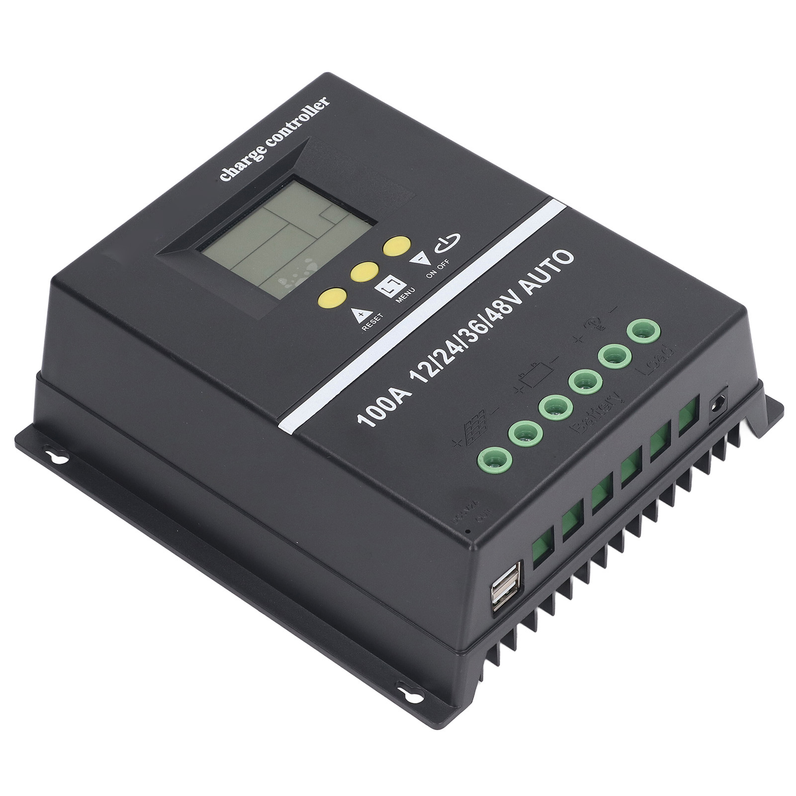 Mppt-solarladeregler, Zwei Usb-anschlüsse, Hintergrundbeleuchtetes Lcd-display, Adaptiver Solarmodulregler (12 V, 24 V, 36 V, 48 V)