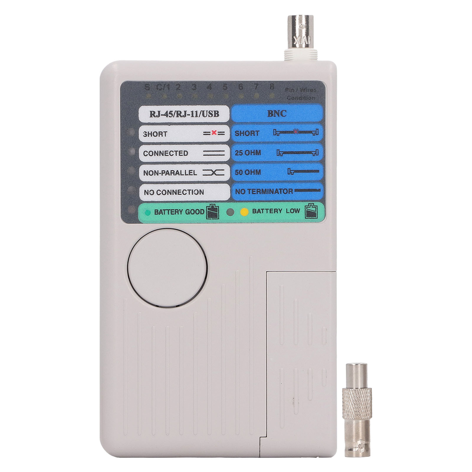 4-in-1-fernkabeltester, Abnehmbares Schnellreaktionsmodul, Kompatibel Mit Netzwerk-, Telefon-, Bnc-, Usb-, Rj11- Und Rj45- Sowie Koaxialkabeln (messbereich Bis 90 M).