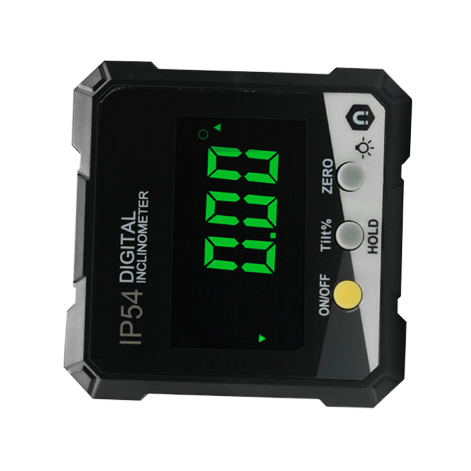 Digitaler Neigungsmesser 4 X 90°, Ip54 Wasserdicht, Lcd-bildschirm, Magnetische Anzeige, Winkelmesser, Gelb Dlw30d
