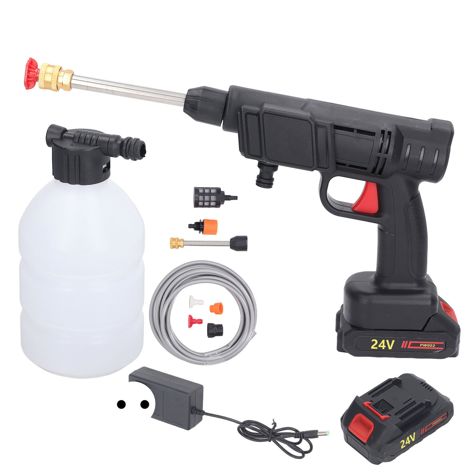 Akku-hochdruckreiniger (450 Psi) Mit Sprühdüse, Lithium-akku, Wasserpistole Und 100–240-v-eu-stecker