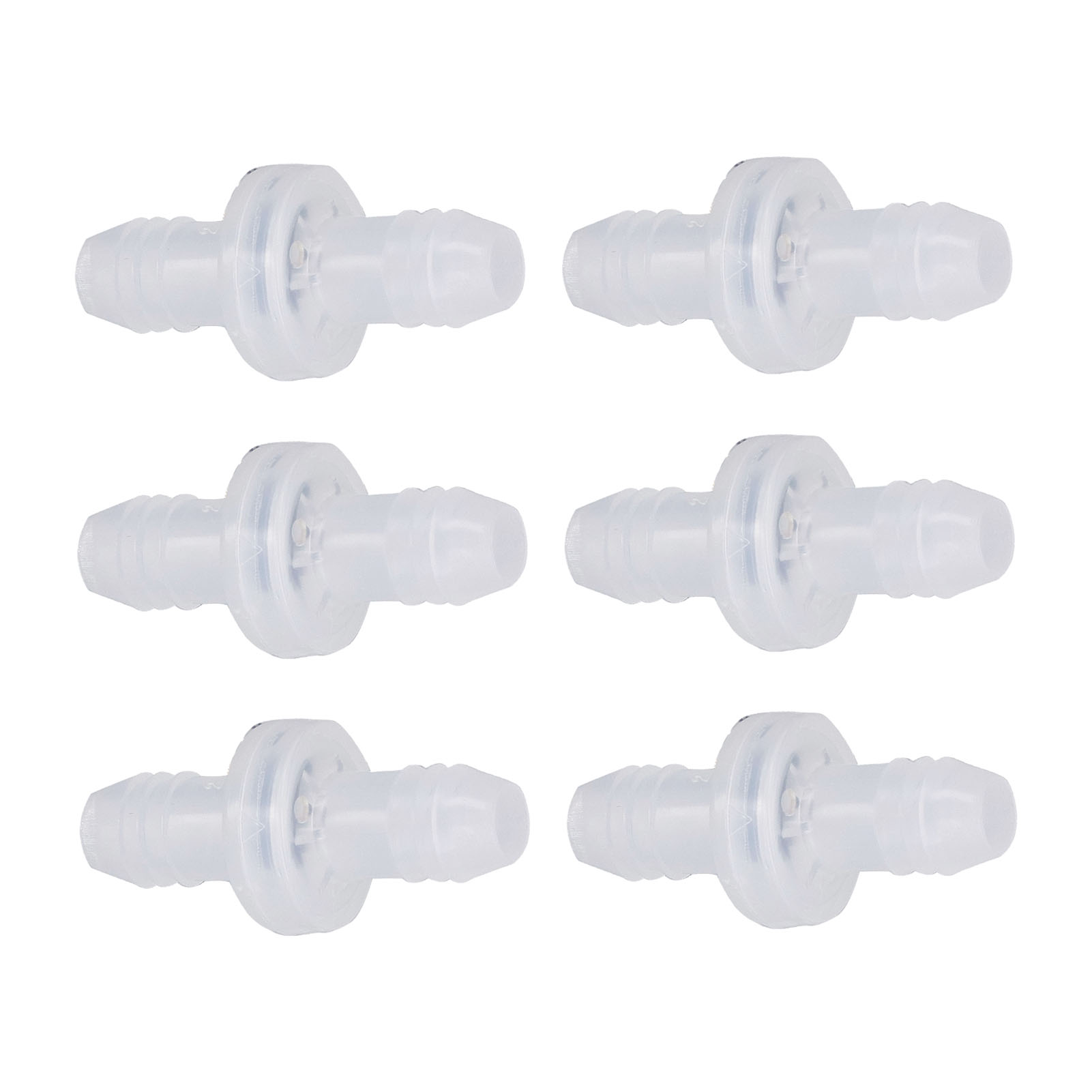 Rückschlagventil Aus Kunststoff (6er-packung) Für Flüssigkeiten Und Gase, Anschlussdurchmesser 3/8 Zoll (10 Mm), Pp-gehäuse, Fluorelastomer-membran.
