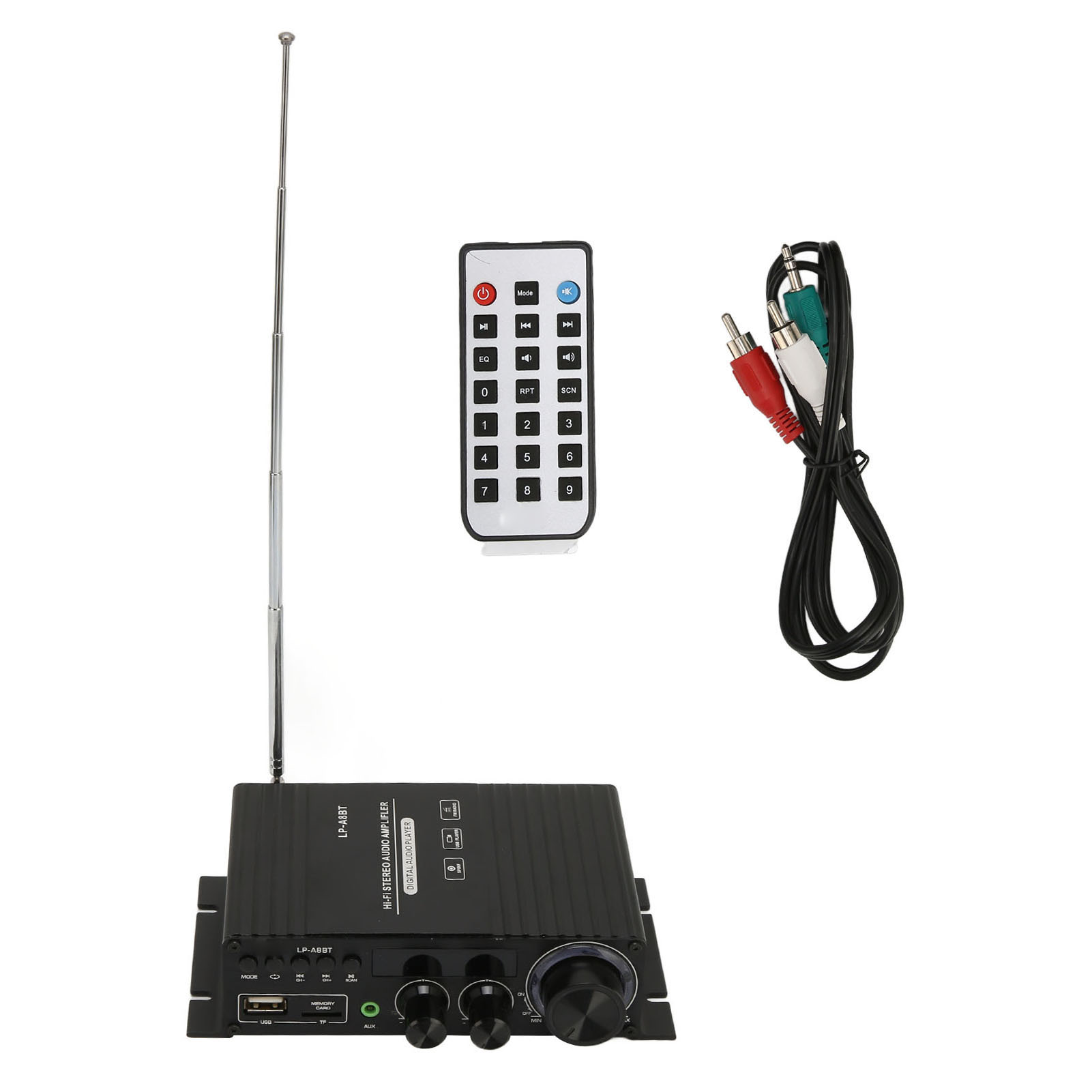 Mini-auto-audioverstärker, Bluetooth 5.0, Koaxial-2.0-dekodierung, Höhen- Und Bassregelung, Mit Fernbedienung