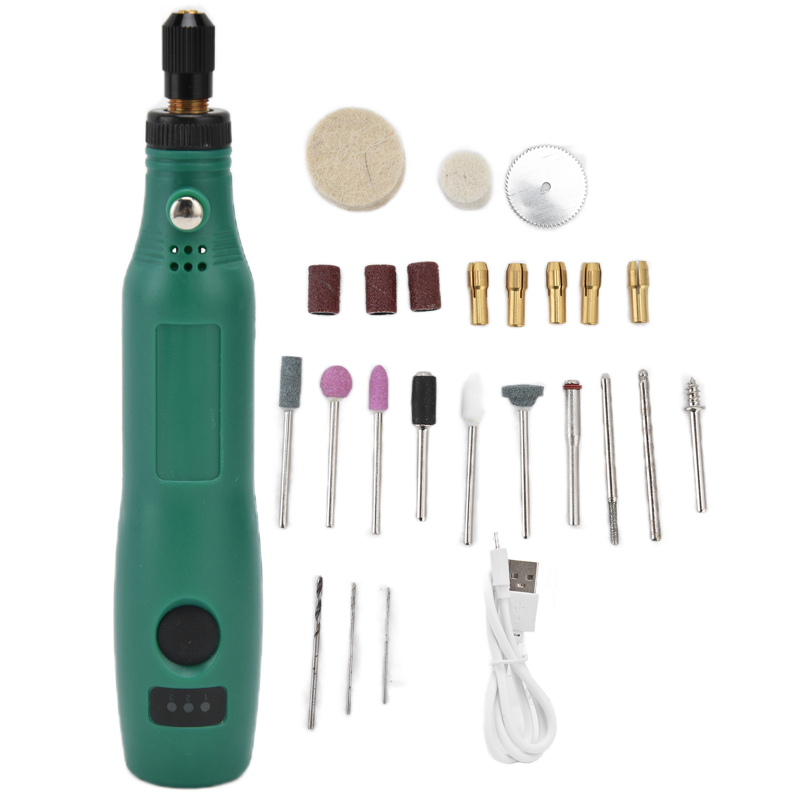 Mini-elektrobohrmaschine (5 V Dc) Mit 3 Einstellbaren Geschwindigkeiten, Mini-elektroschleifer, Werkzeugset Zum Stanzen, Gravieren, Entgraten Und Polieren
