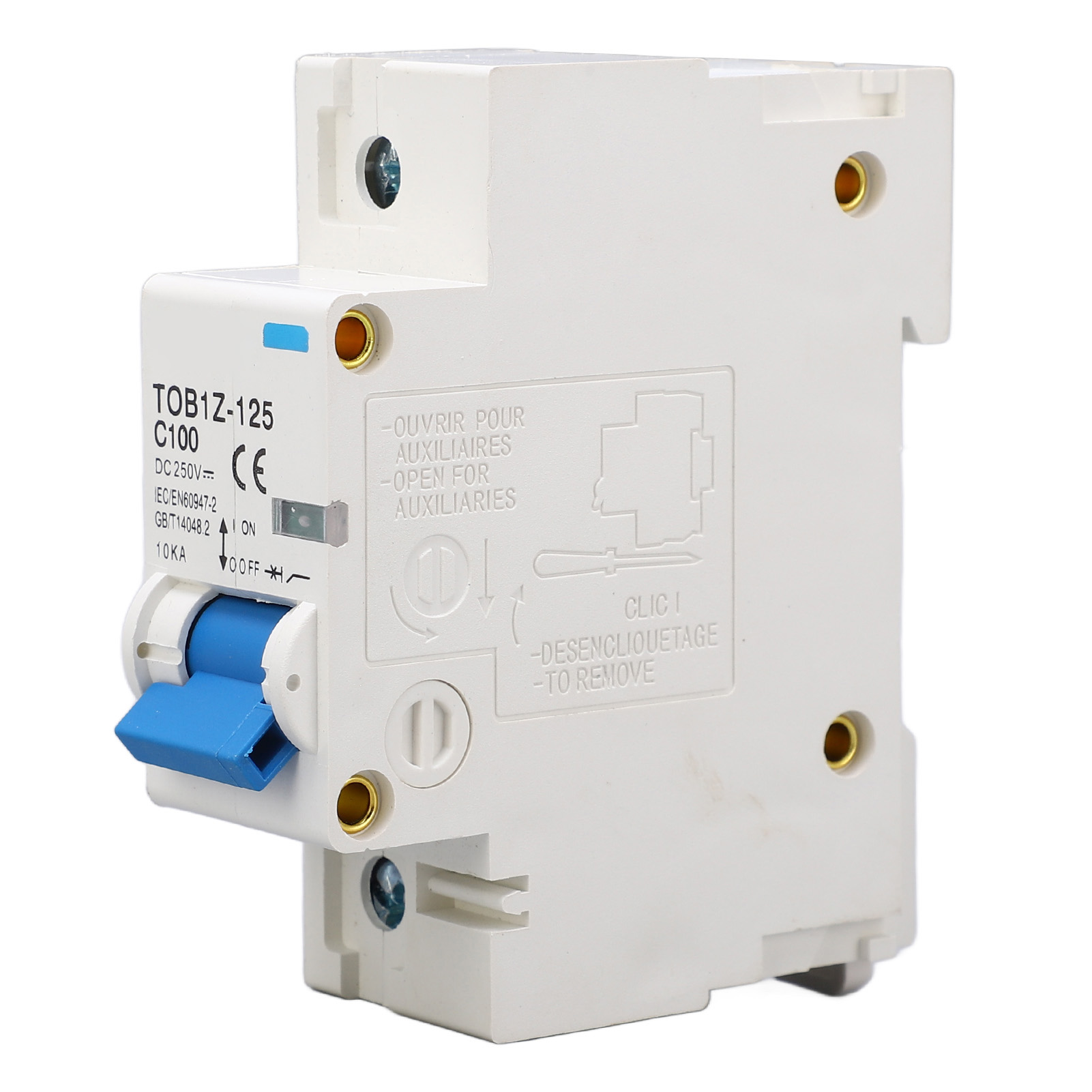 Einphasiger 100-a-leistungsschalter Für 35-mm-din-schienenmontage, Kurzschluss- Und Überlastschutz Für Photovoltaikmodule, 250 V Dc