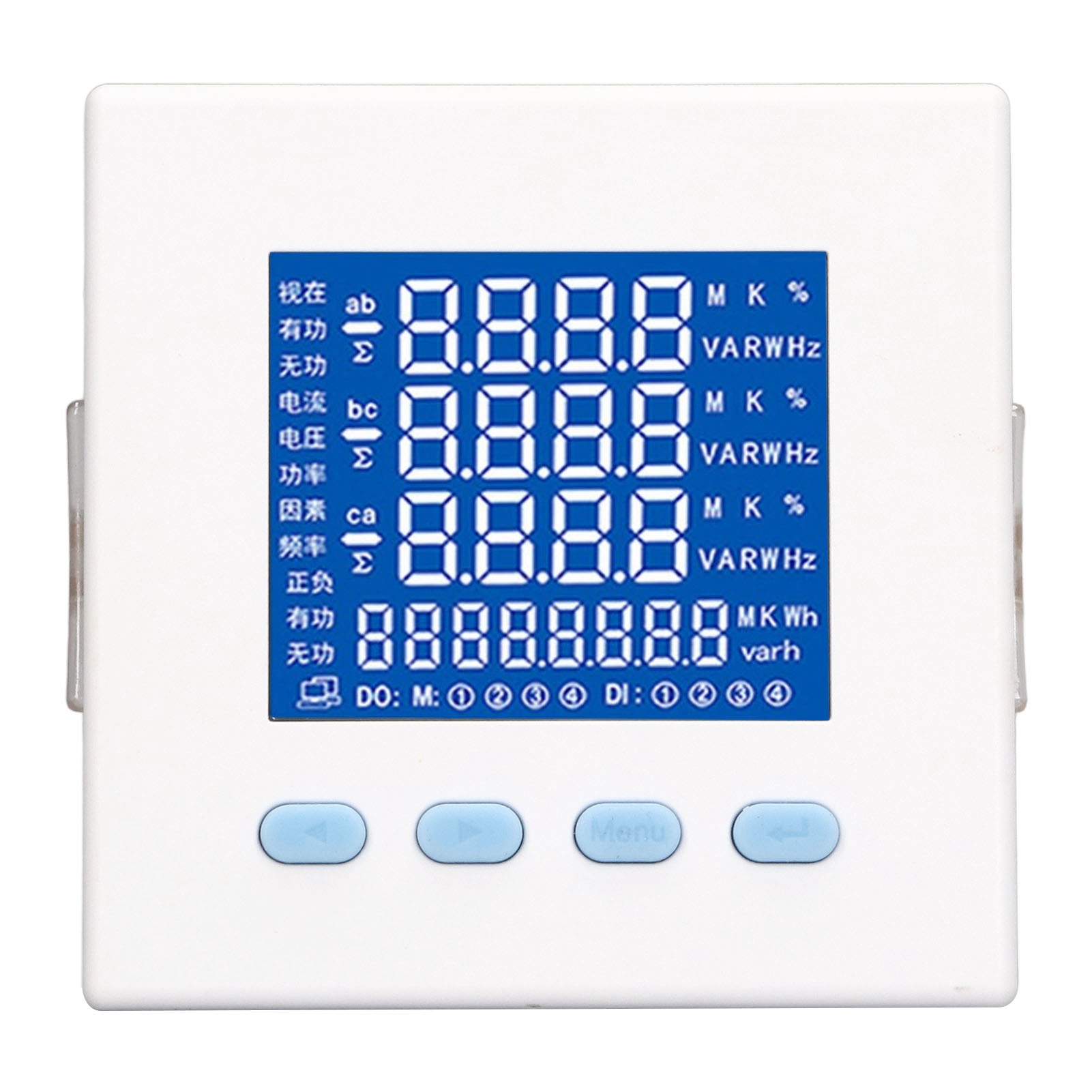 Dreiphasiger Multifunktions-energiezähler, Weißes Lcd-display, Präzise Stromverbrauchsüberwachung, 220 V Wechselstrom