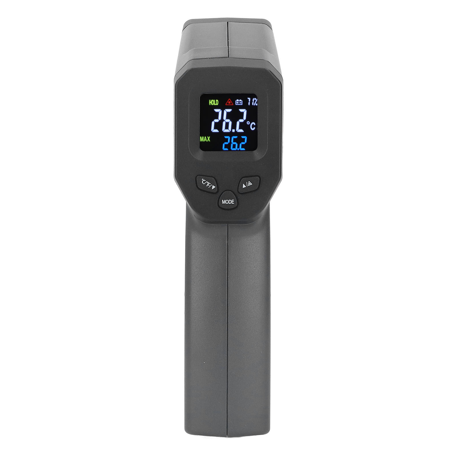 Infrarot-lebensmittelthermometer, Heißluftpistole Mit Einstellbarem Emissionsgrad (12:1), Grün Hinterleuchtetes Lcd-display