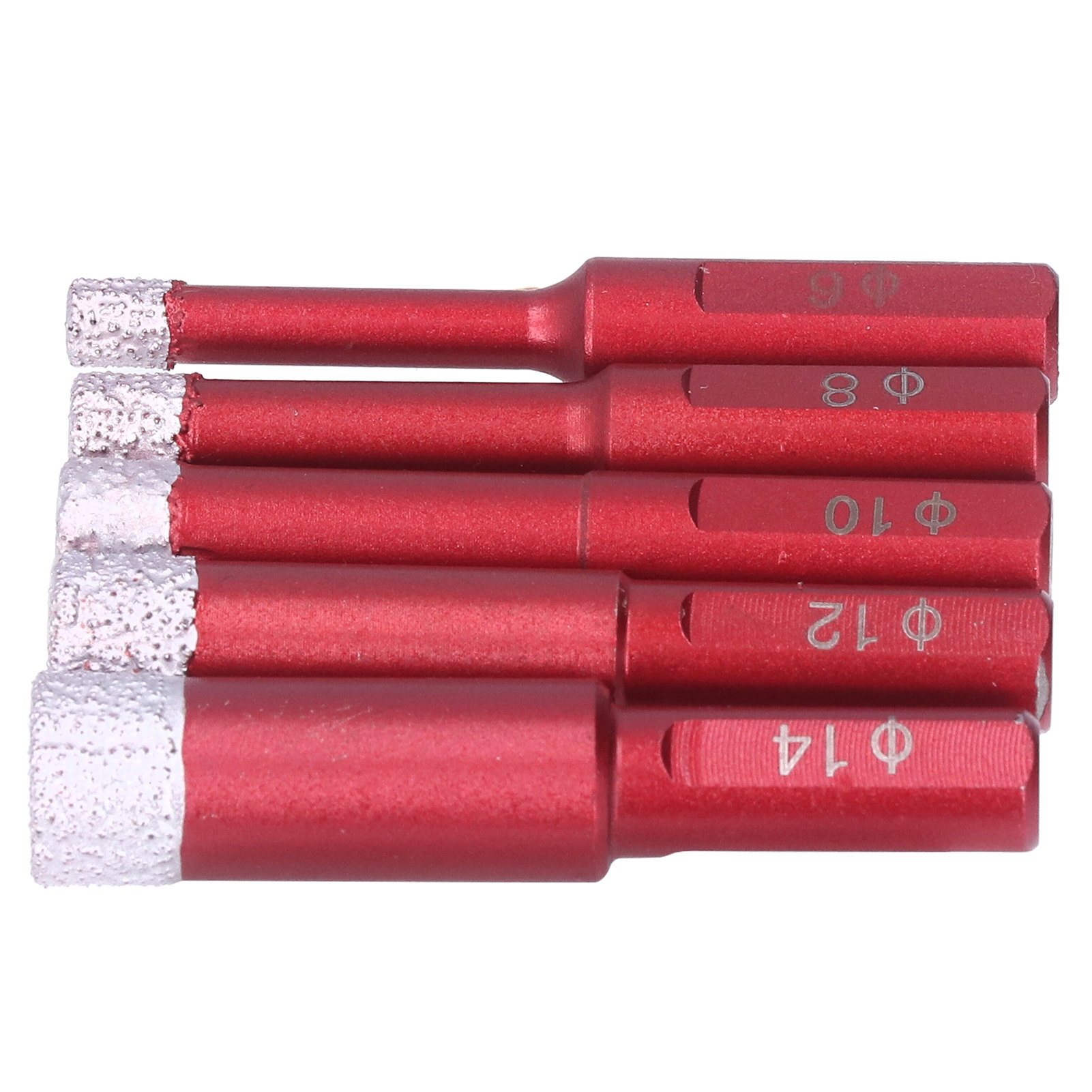 Set Aus 5 Diamantbohrern Mit Dreieckigem Schaft Für Trocken- Und Nassbohrungen, Ideal Für Granit Und Keramik.