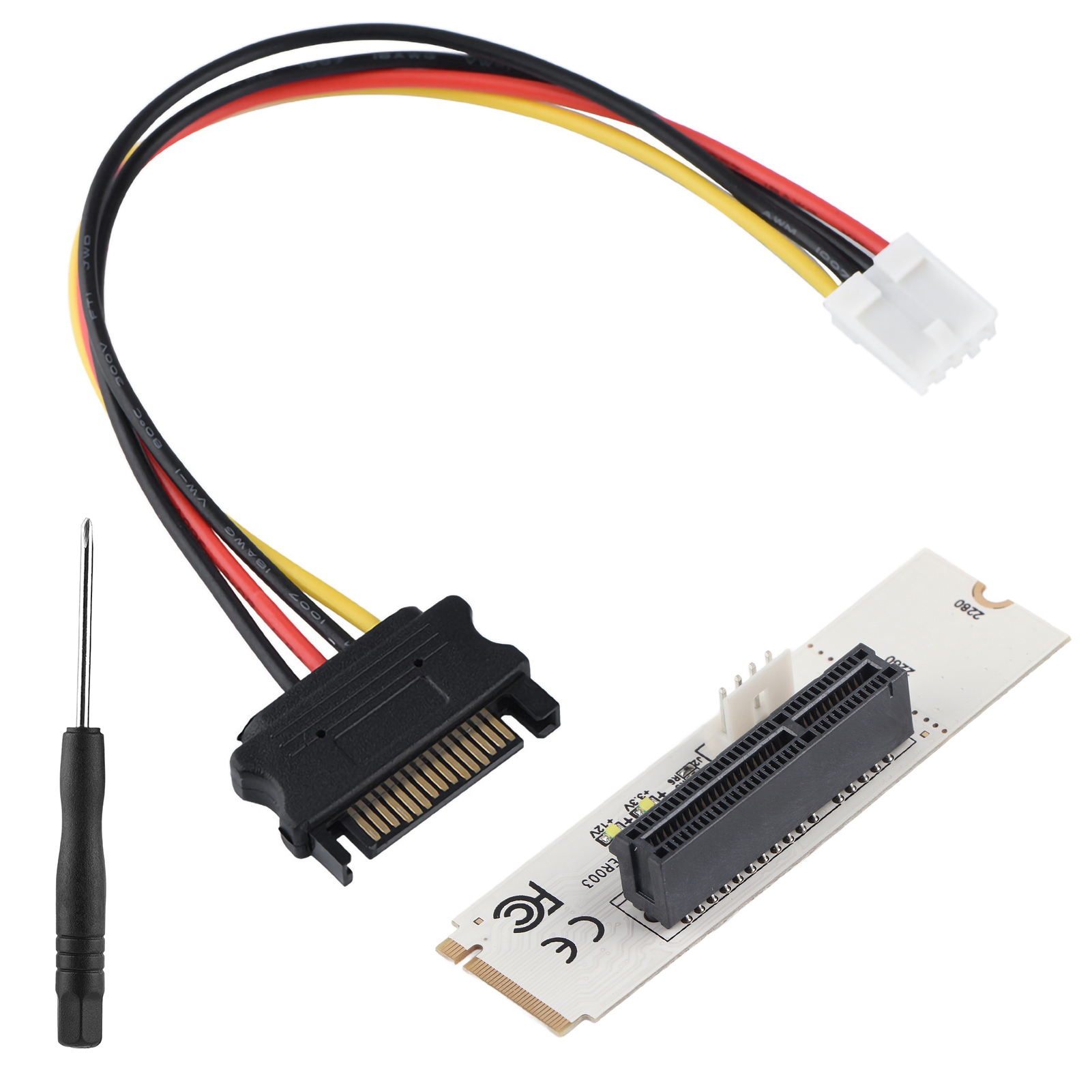 Ngff M.2 Key M Auf Pci-e Express 4x Erweiterungskarte Mit Led-spannungsanzeige Und Sata-stromkabel