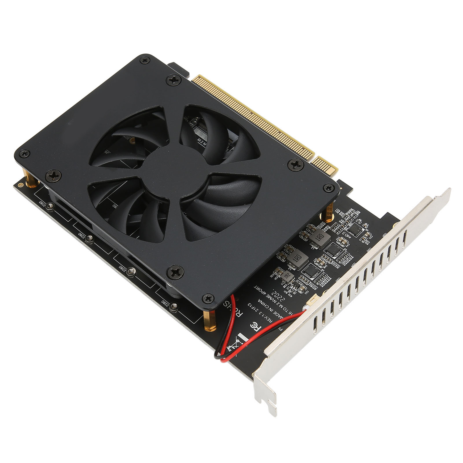 M.2 Pcie 4.0 X16 Auf 4-port M.2 Nvme Ssd-adapter Mit Lüfter, 4x32 Gbit/s Nvme Raid-karte Für Windows