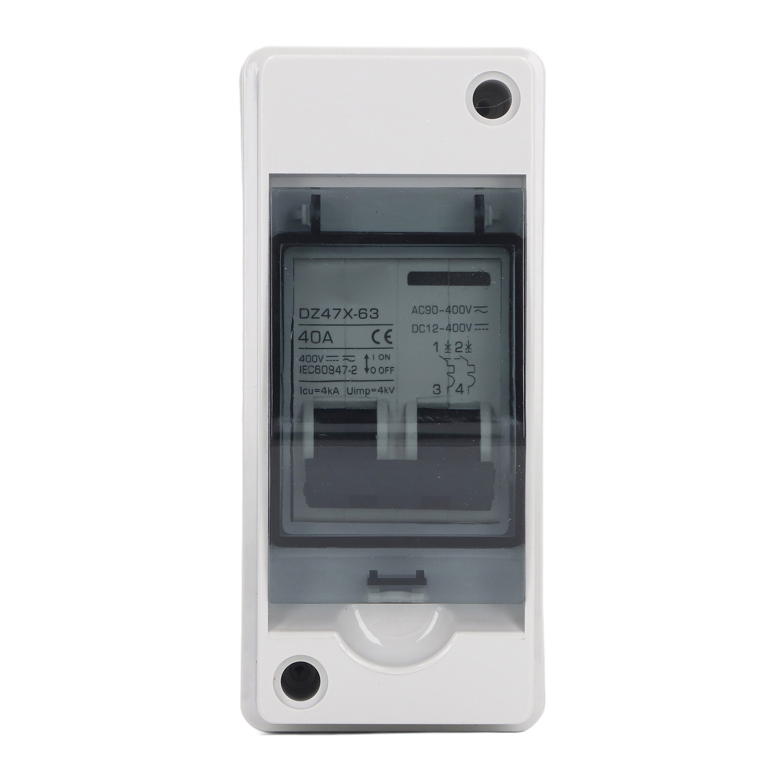 2-poliger, 40 A, Ip65 Wasserdichter Photovoltaik-solar-trennschalter, Pa66-gehäuse, Leitungsschutzschalter, 12–400 V Dc / 90–400 V Ac