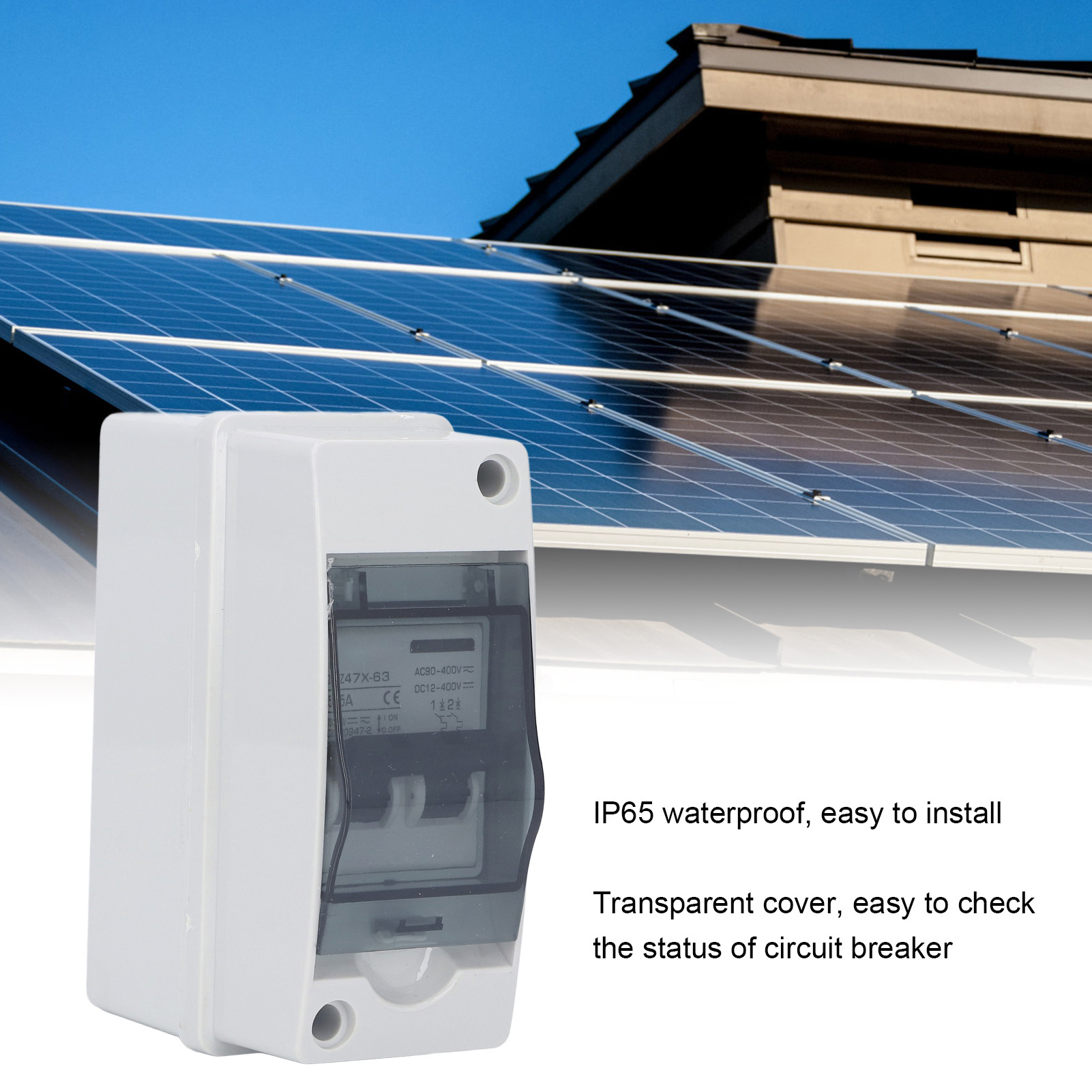 Miniatur-gleichstrom-2-poliger 25-a-leistungsschalter, Dc 12 V–400 V, Ac 90–400 V, Ip65 Wasserdichter Trennschalter Für Solar-photovoltaiksysteme