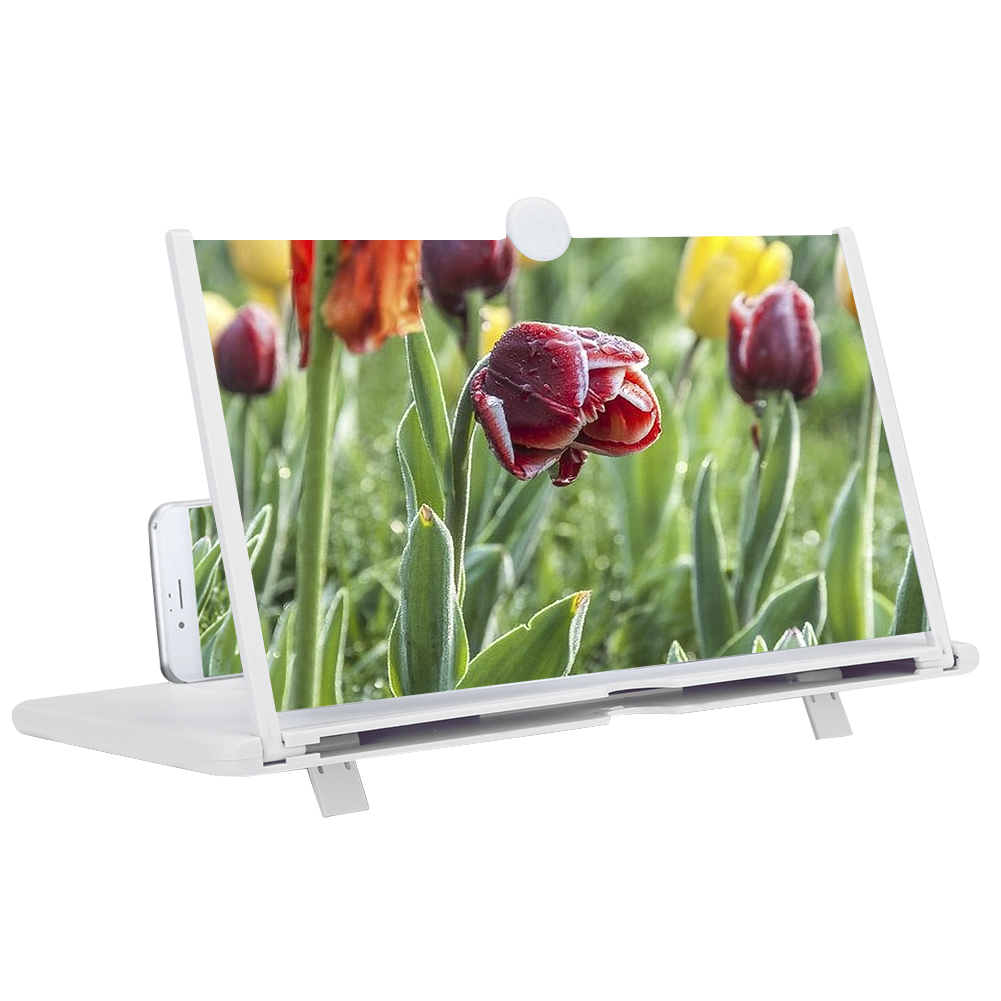 Universelle, Faltbare Bildschirmlupe Für 12-zoll-handys, 3d-effekt, Weiß