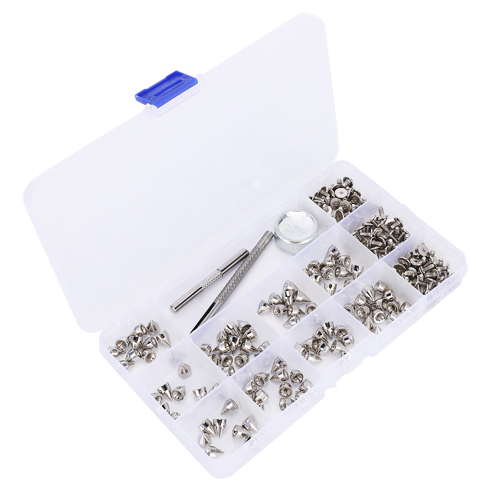 7x9 Mm Zinklegierungsnieten- Und Spitzschrauben-set Für Die Diy-verzierung Von Lederarmbändern, Hundehalsbändern, Taschen, Kleidung Und Schuhen.