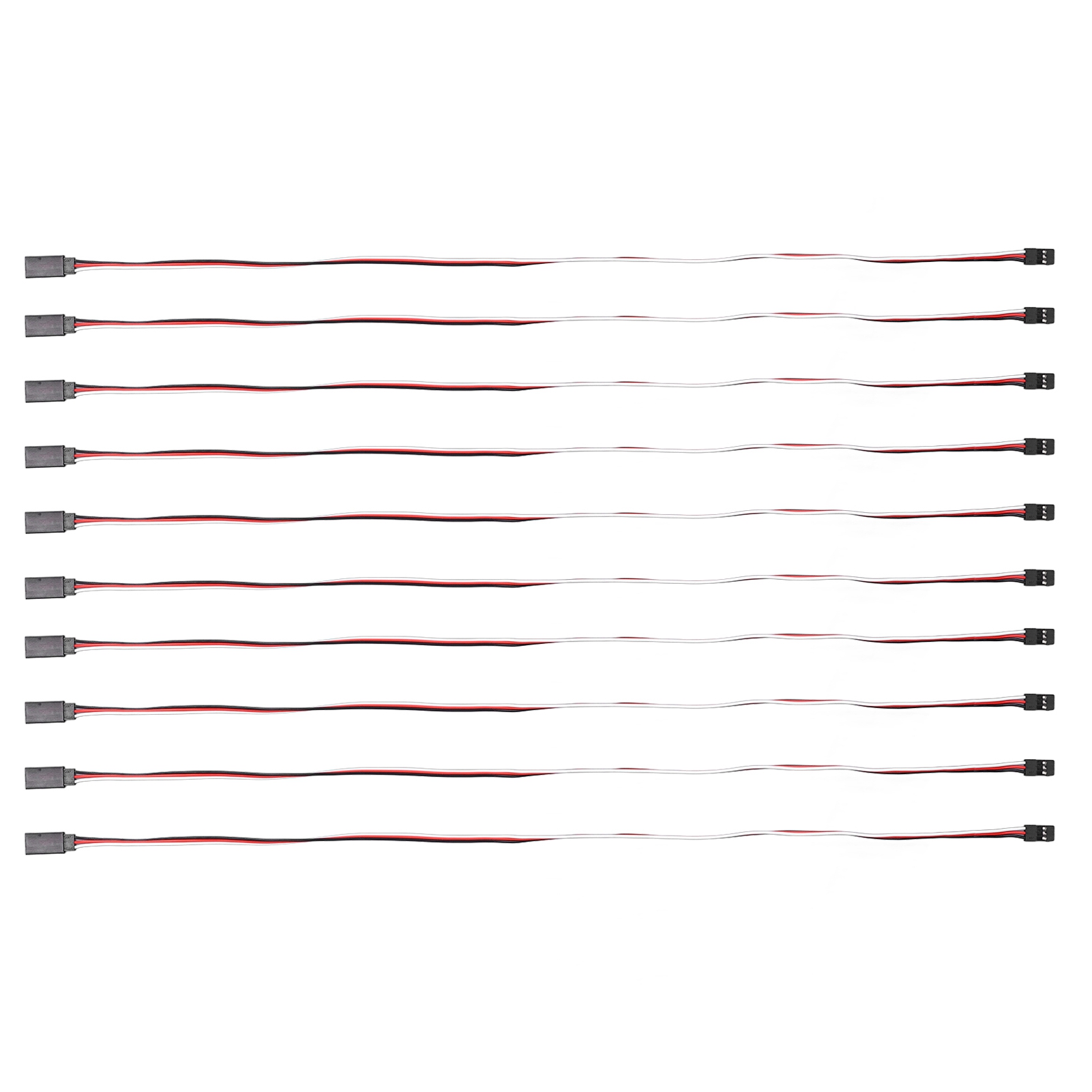 10er-pack 3-polige Servo-verlängerungskabel Für Miniaturautos, Servoanschluss Für Miniaturautos, Messingkern, 500 Mm, Stecker Auf Buchse