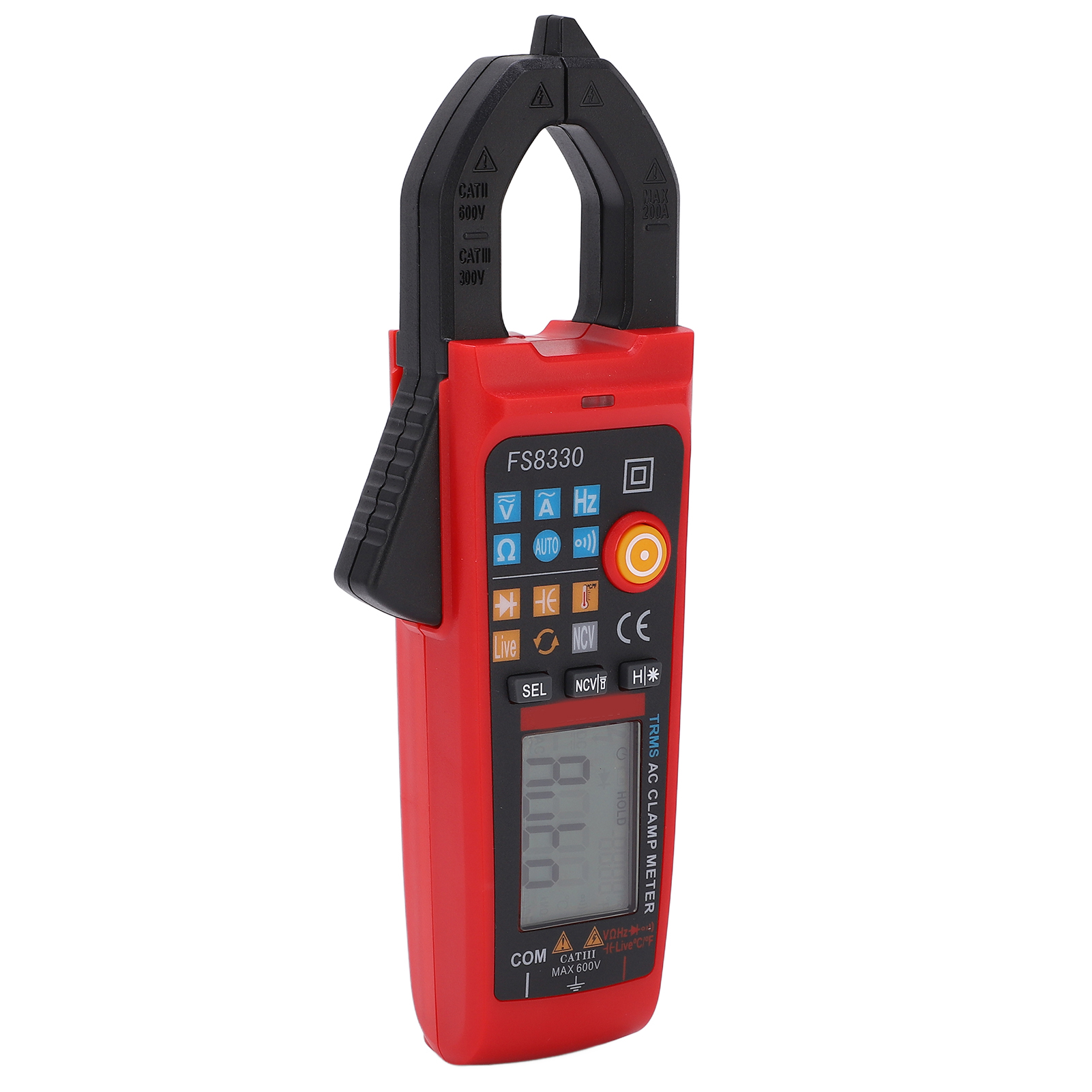 Fs8330 Stromzange, 200 A/600 V Digitalmultimeter, Spannungsprüfer Mit Überlastschutz Für Elektrische Prüfungen