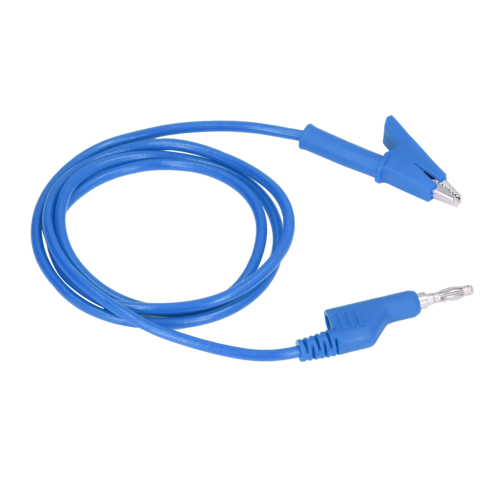 Flexibles Prüfkabel Mit Krokodilklemmen Und Bananensteckern Für Elektrische Prüfungen J.70035-1 4 Mm Blau