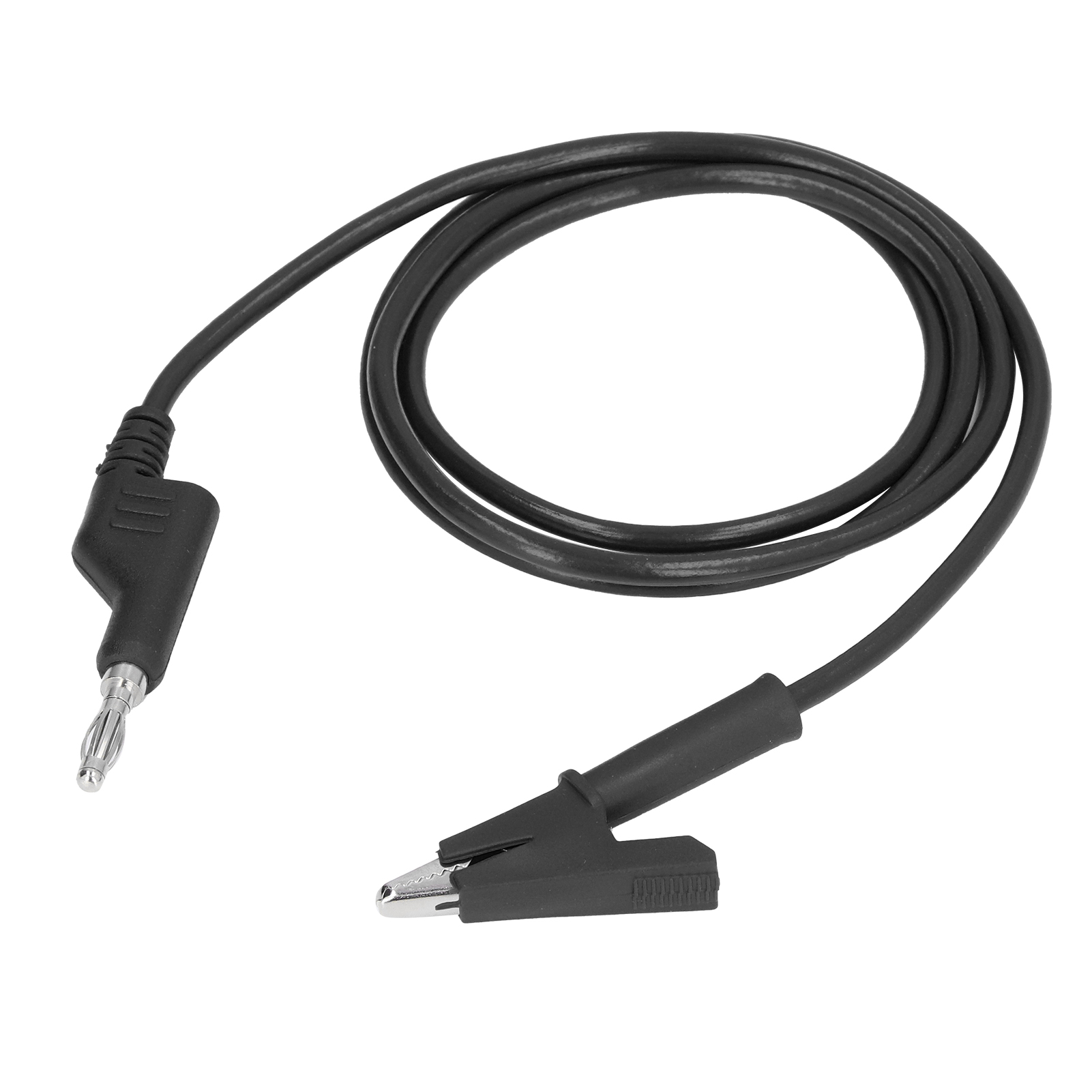 Flexibles Messkabel Mit Krokodilklemmen Und Bananensteckern Für Elektrische Prüfungen J.70035-1 4 Mm Schwarz