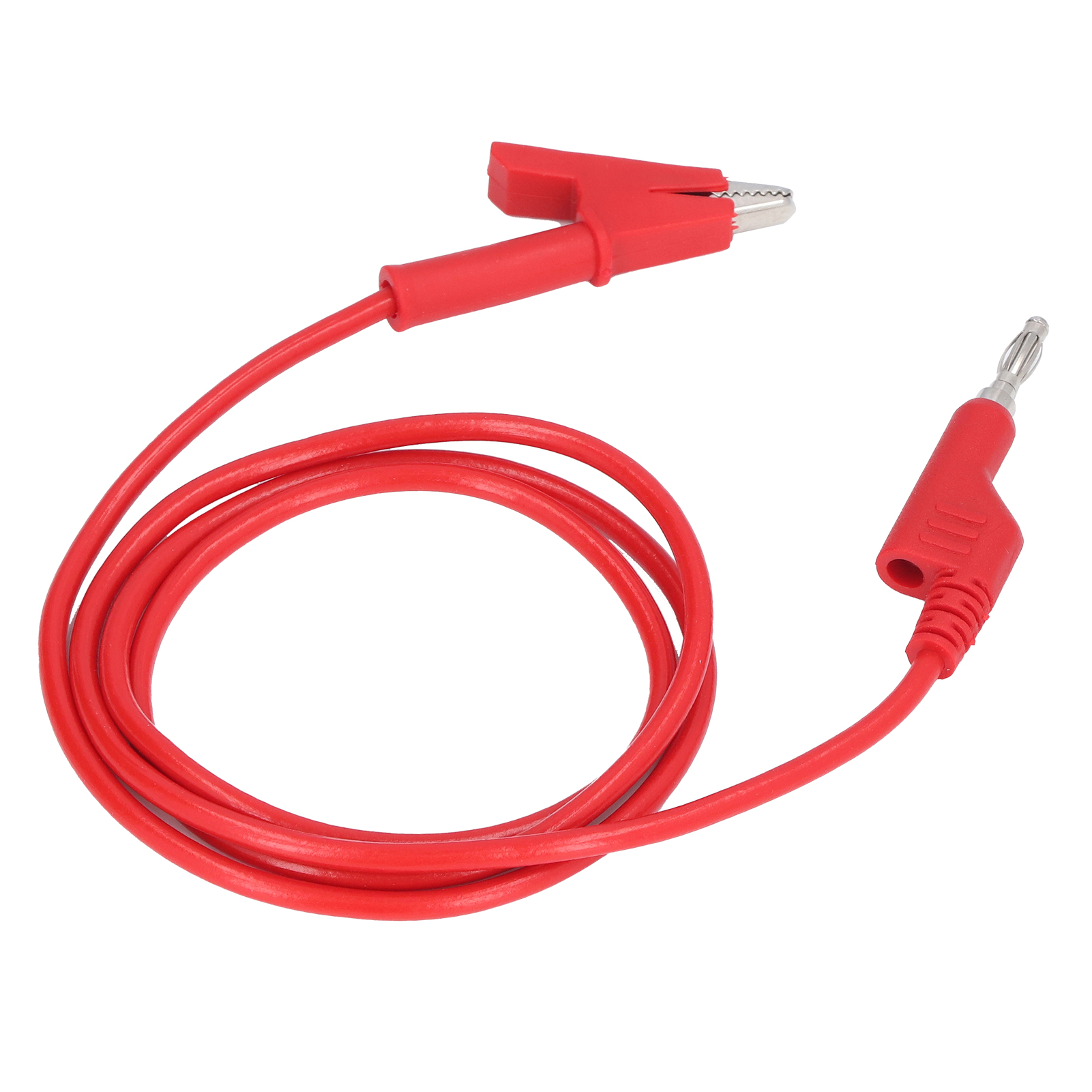 Flexibles Prüfkabel Mit Krokodilklemmen Und Bananensteckern Für Elektrische Prüfungen J.70035-1 4 Mm Rot