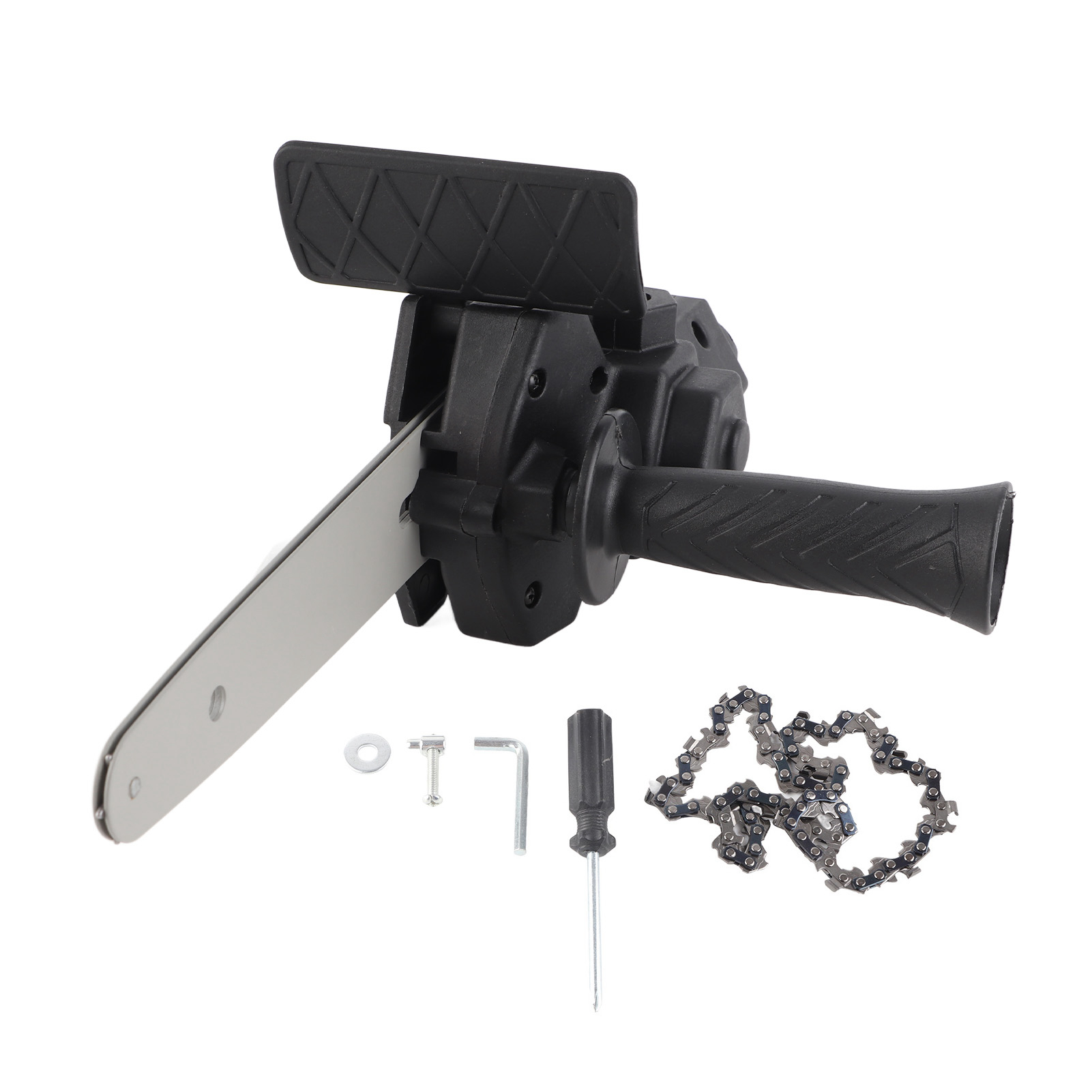Umbauwerkzeug Für Elektrische Kettensägen: Adapter Von Elektrischer Bohrmaschine Zu Kettensäge Mit Schraubenschlüssel Und Kette Zum Schneiden Von Holz (15 Cm).