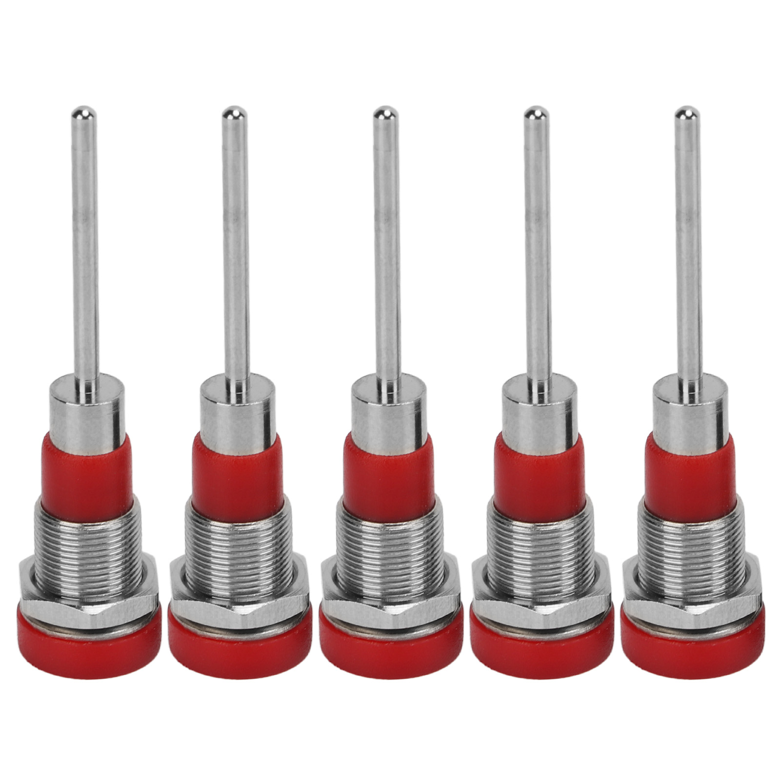 Satz Mit 5 Bananensteckern (4 Mm) Mit Vernickelten Messinganschlüssen J.40013 Rot