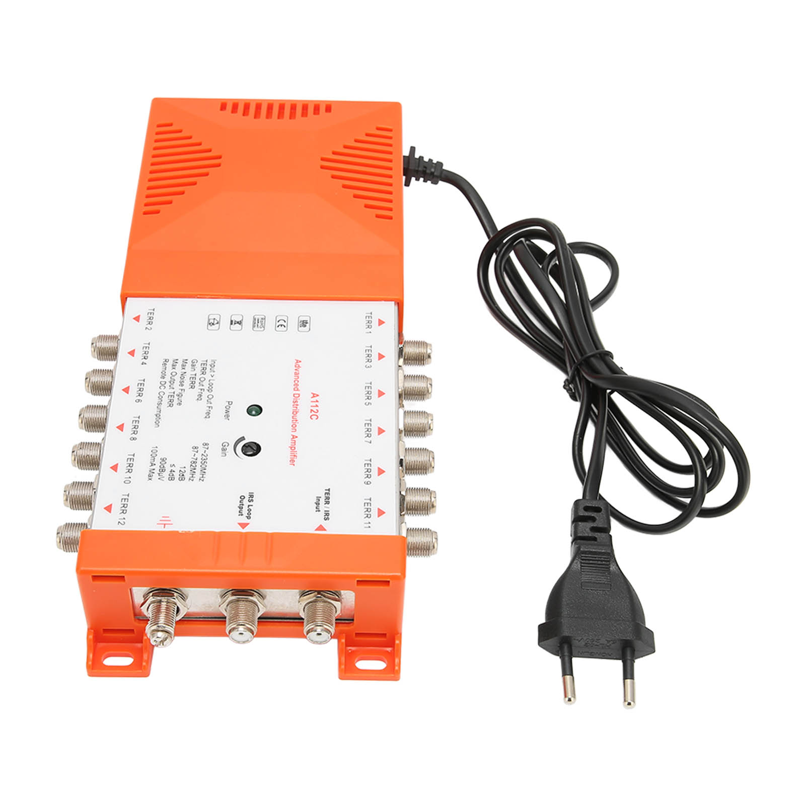 A112c Kaskadierbarer 12-kanal-verteilerverstärker Mit Lte-filter, 12-fach-verteiler, 230-v-eu-stecker