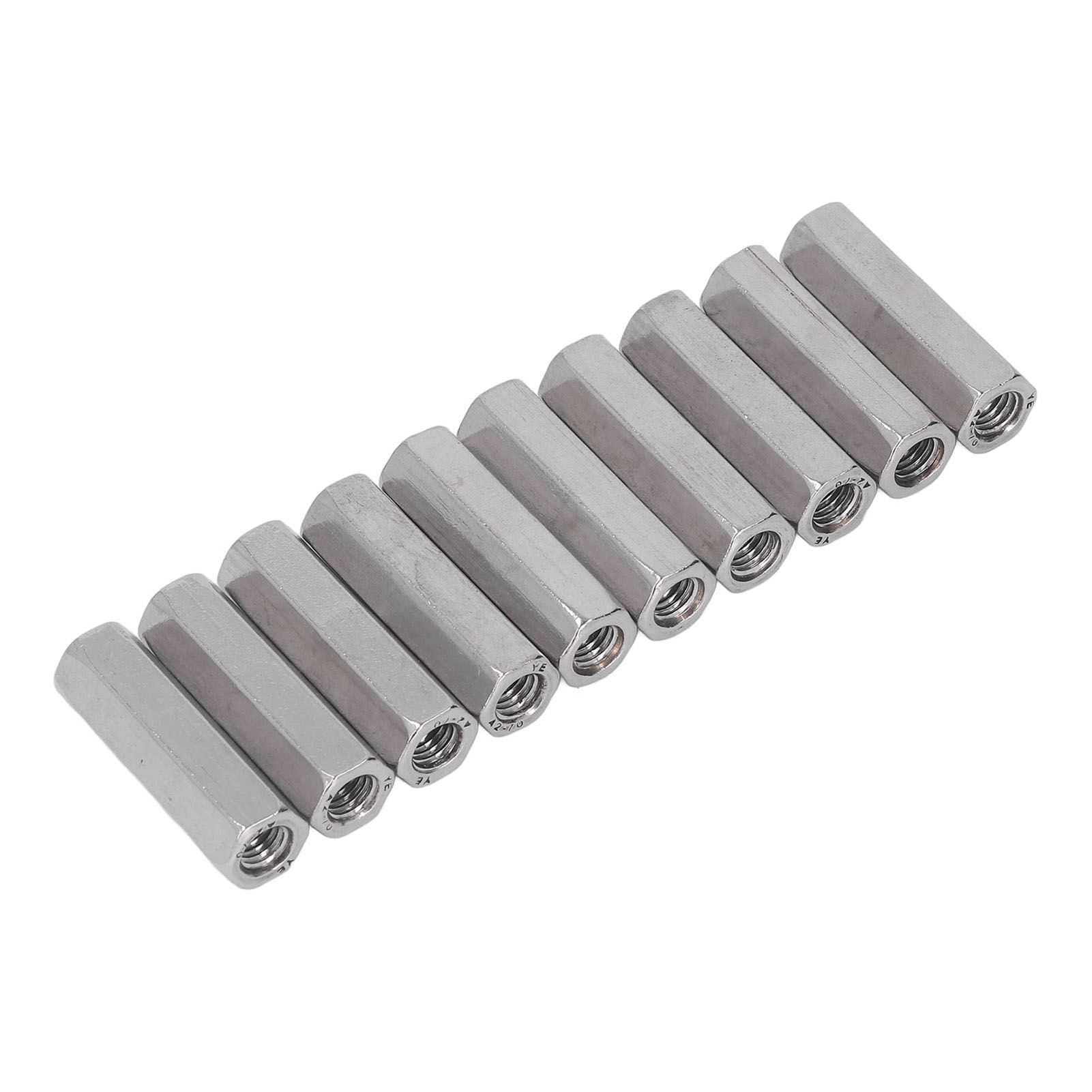 Satz Von 10 Sechskant-verbindungsmuttern, Verbinder Aus Edelstahl 304, Industriebefestigungselemente M8x1,25, Länge 45 Mm (13 Zoll).