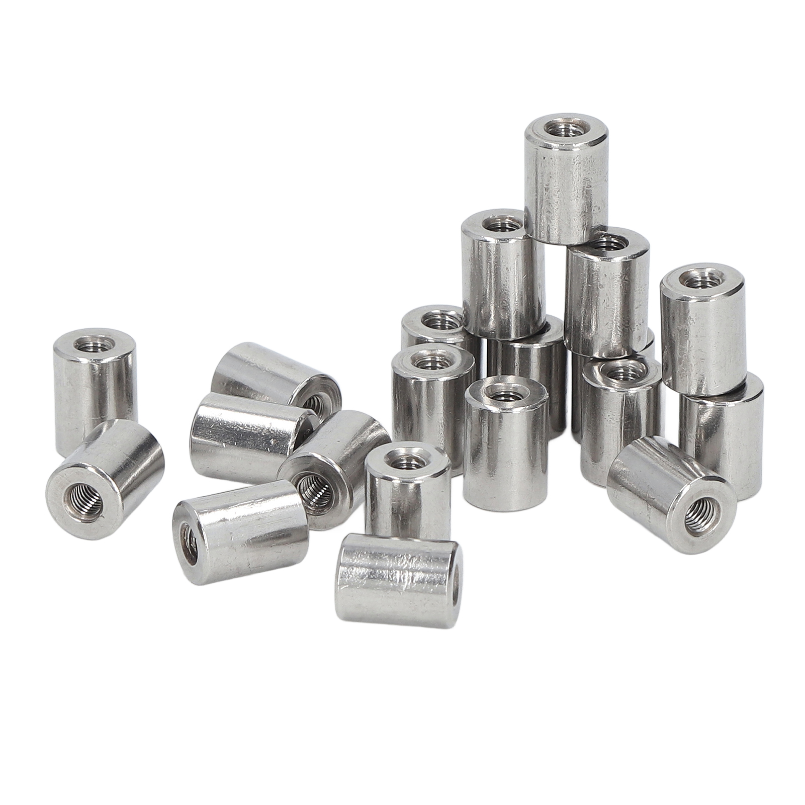 20 Verbindungsmuttern Für Rundstangen, Innengewinde, Edelstahl 304, M5x0,8, 12 X 16 Mm