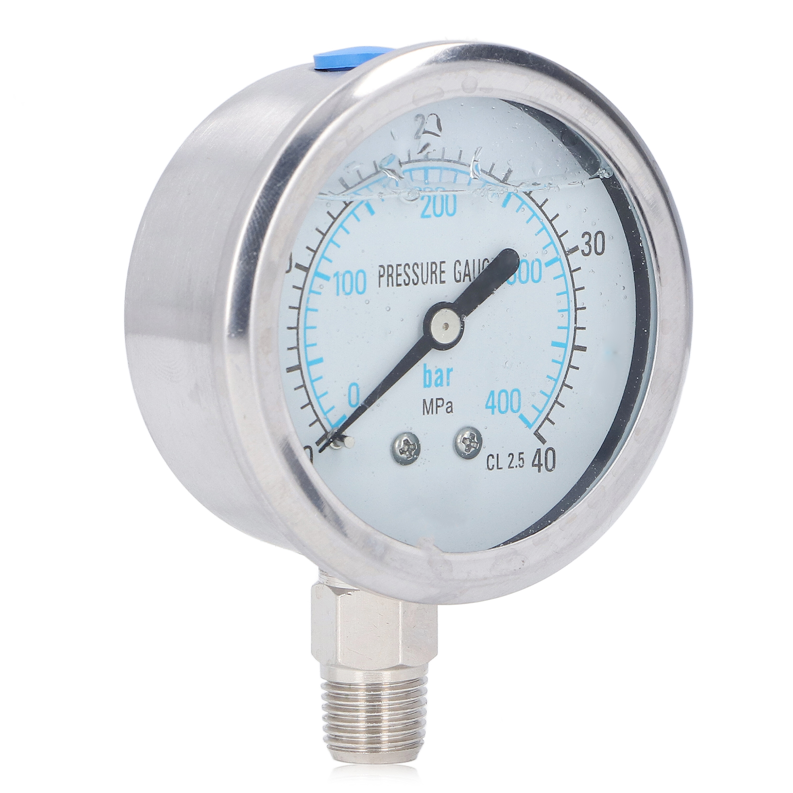 Vakuummeter Mit Transparentem Zifferblatt, Edelstahlgehäuse, Für Industrielle Und Private Anwendungen, 1/4"-npt-gewinde, 0 Bis 25 Mpa