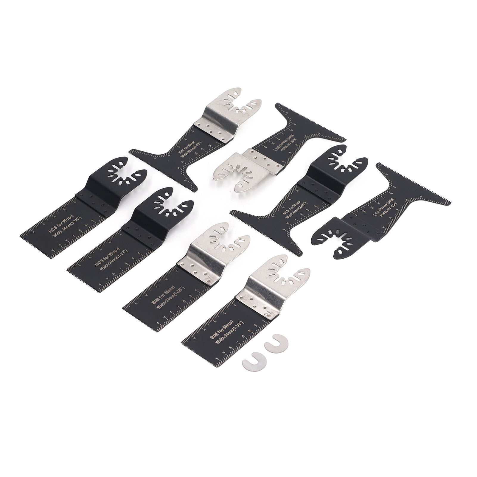 Set Mit 10 Universellen Schnellwechsel-oszillationssägeblättern Zum Schneiden Von Holz, Metall Und Kunststoff (34 Mm Und 68 Mm).