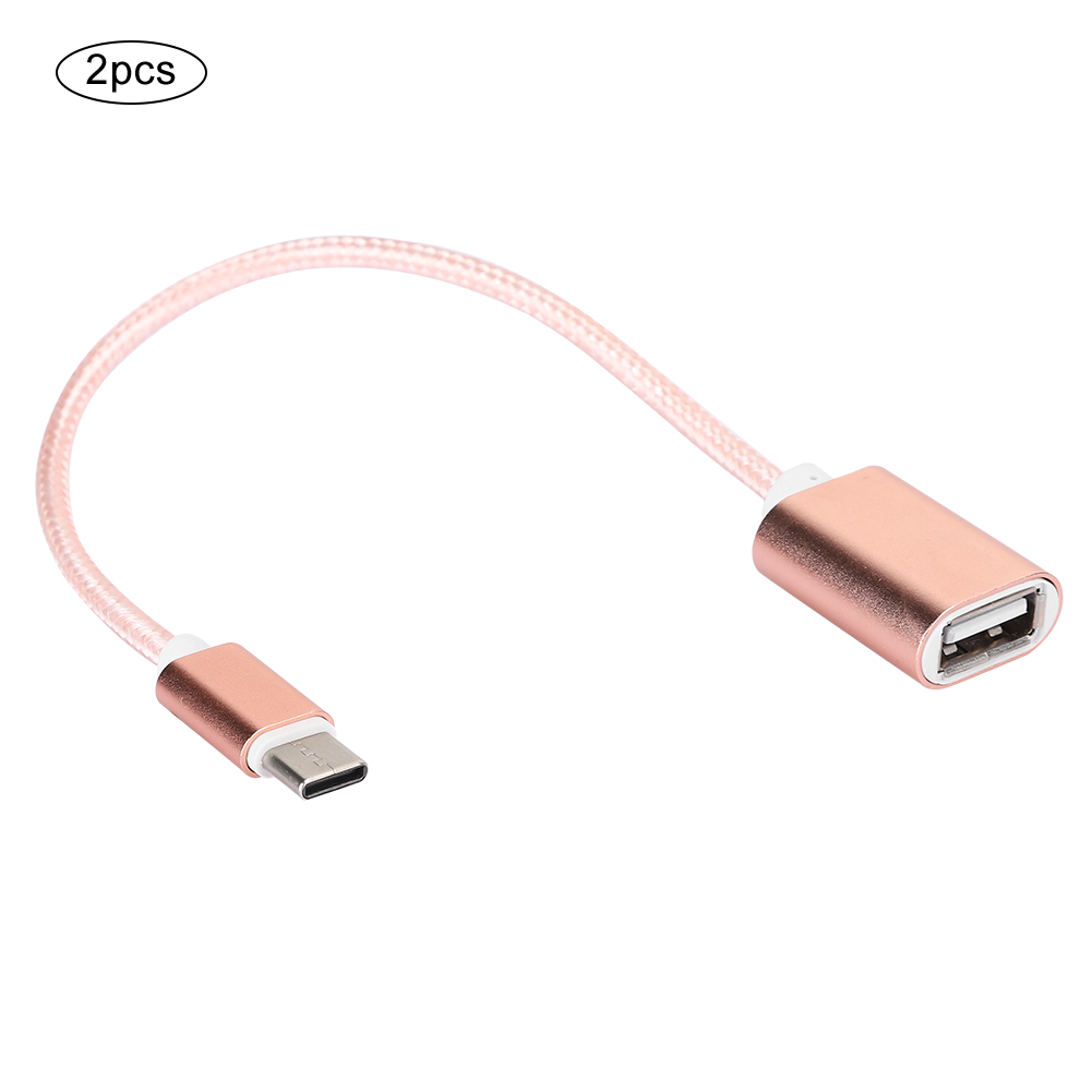 2er-pack Usb-typ-c-kabel, Usb-gehäuse, Usb-kartenleser, Otg-adapter, Pink