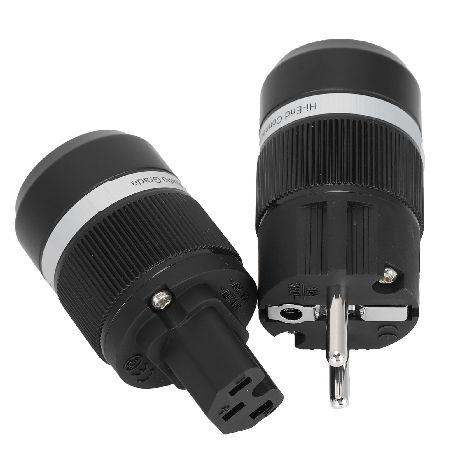 Monosaudio Netzstecker Aus Rhodiniertem Reinkupfer, Iec-audioanschluss 100-250ve100r/f100r (stecker/buchse)